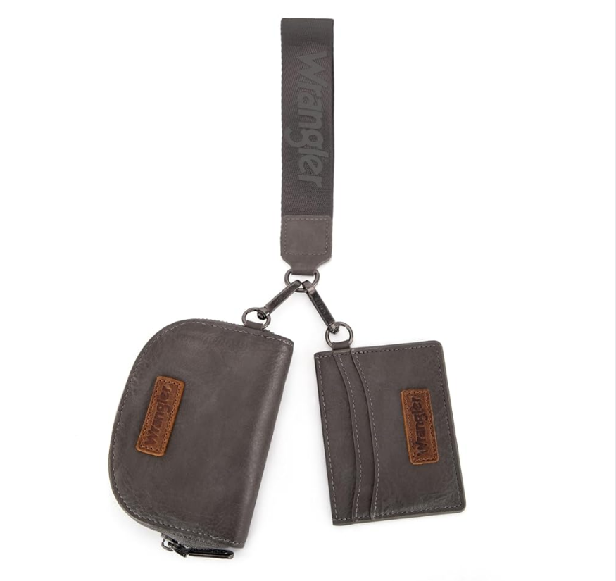 Wrangler KeyChain Wallet Wristlet Wallets for Women Dual Pouch Wristlet Rfid Blocking Credit Card Holder Wallet