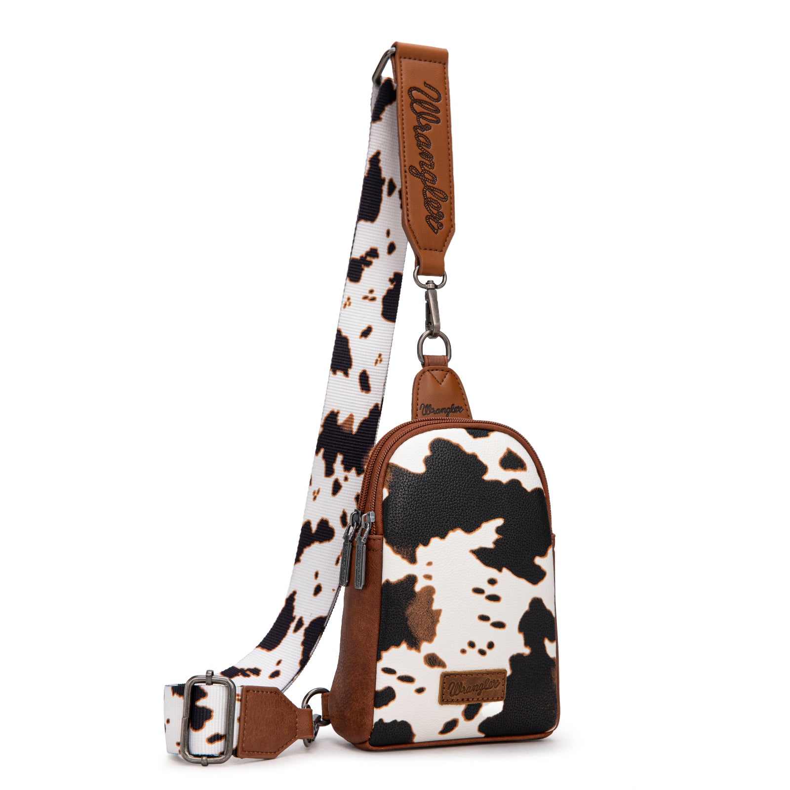 Wrangler Cow Print Crossbody Bags for Women Western Sling Bag with Adjustable Starp Cross Body Purse