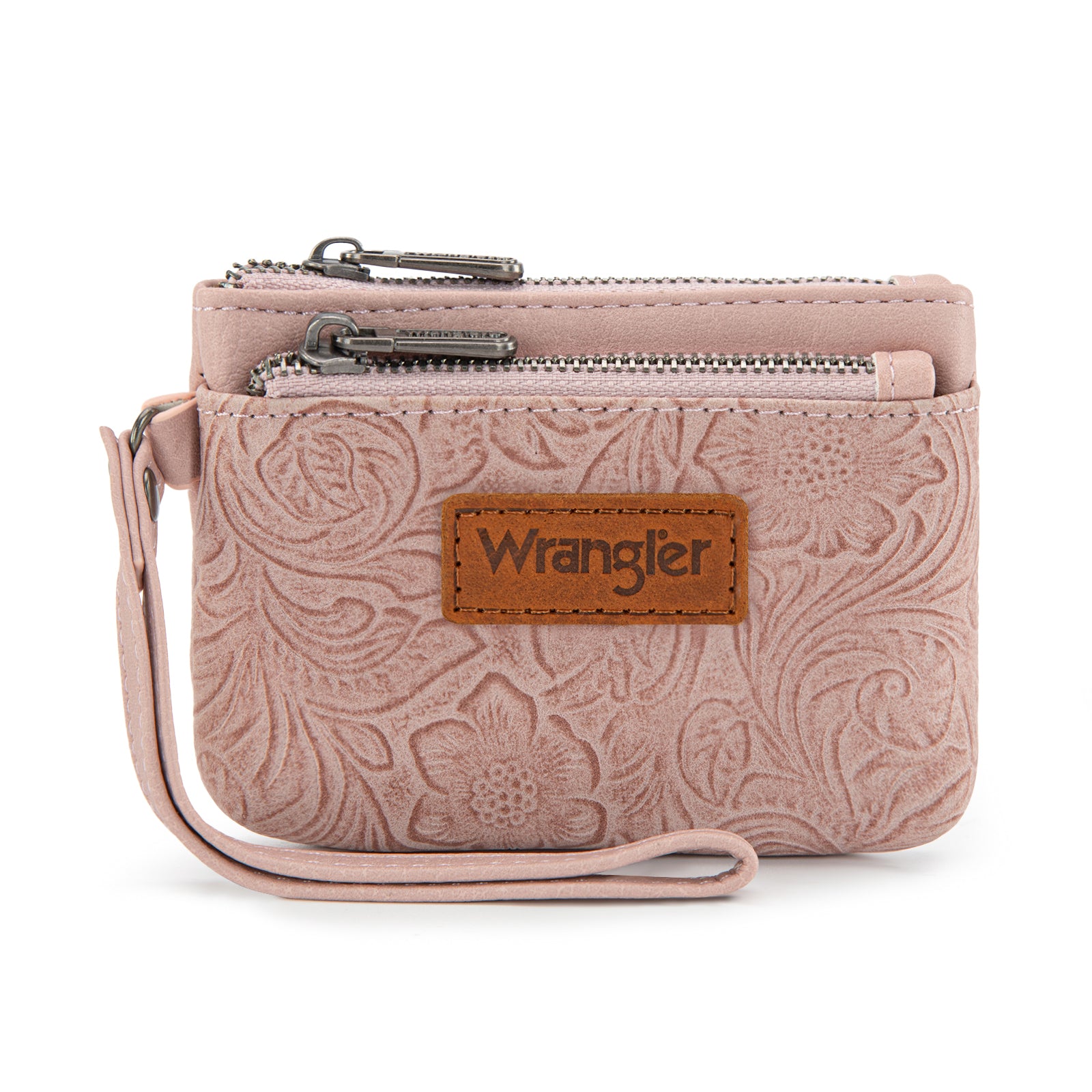 Wrangler Wallet for Women RFID-Blocking Floral Embossed Coin Purse Lightweight Wristlet Wallets