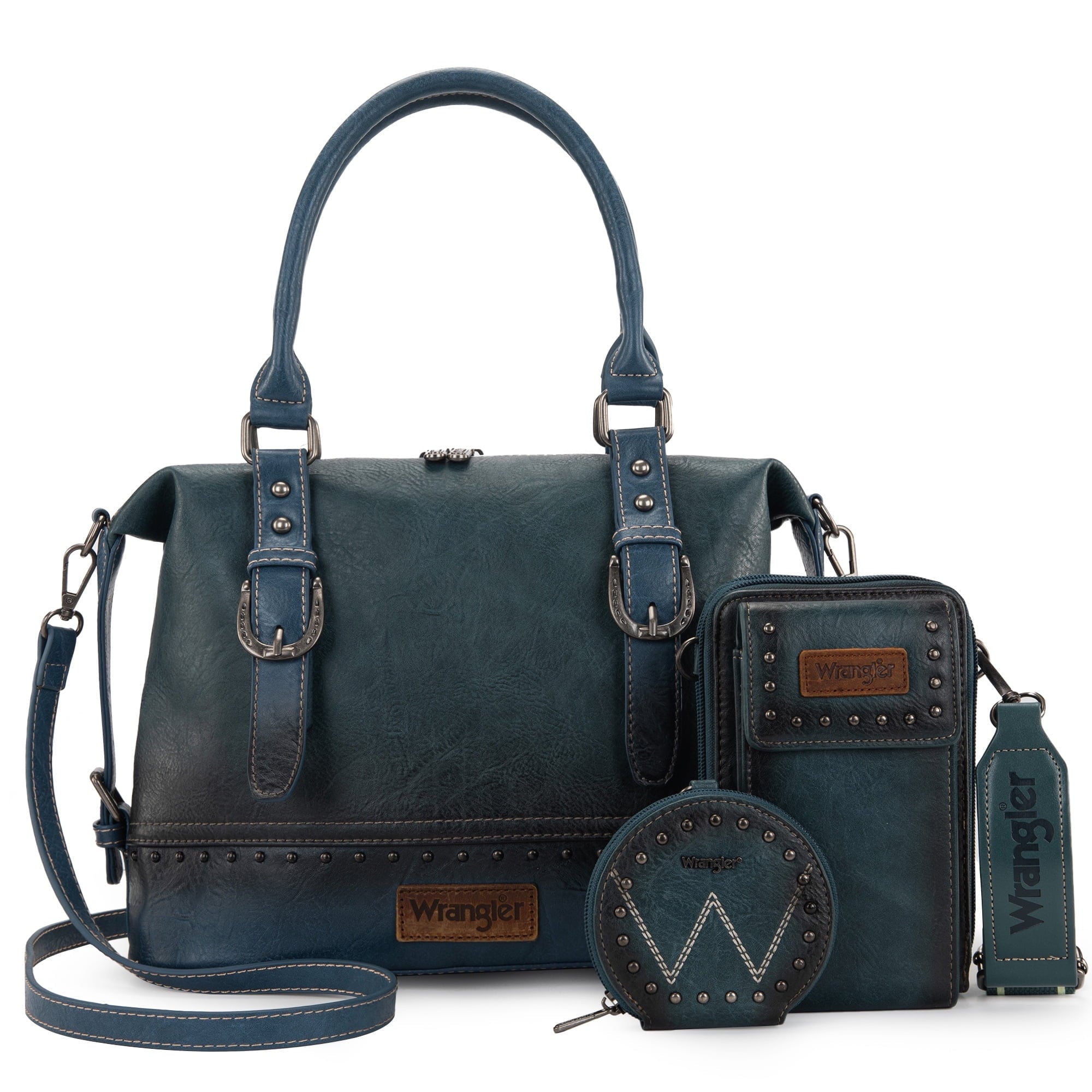 Wrangler 3Pcs Doctor Bag Sets for Women Top-Handle Satchel Bag with Cell Phone Handbags & Coin Purse