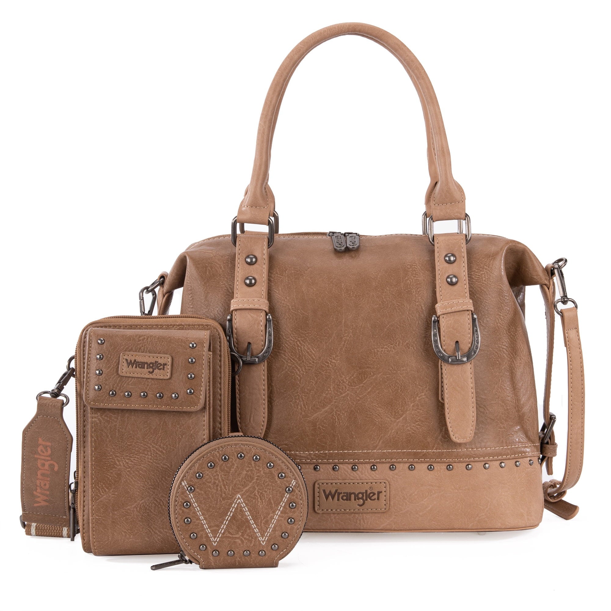 Wrangler 3Pcs Doctor Bag Sets for Women Top-Handle Satchel Bag with Cell Phone Handbags & Coin Purse