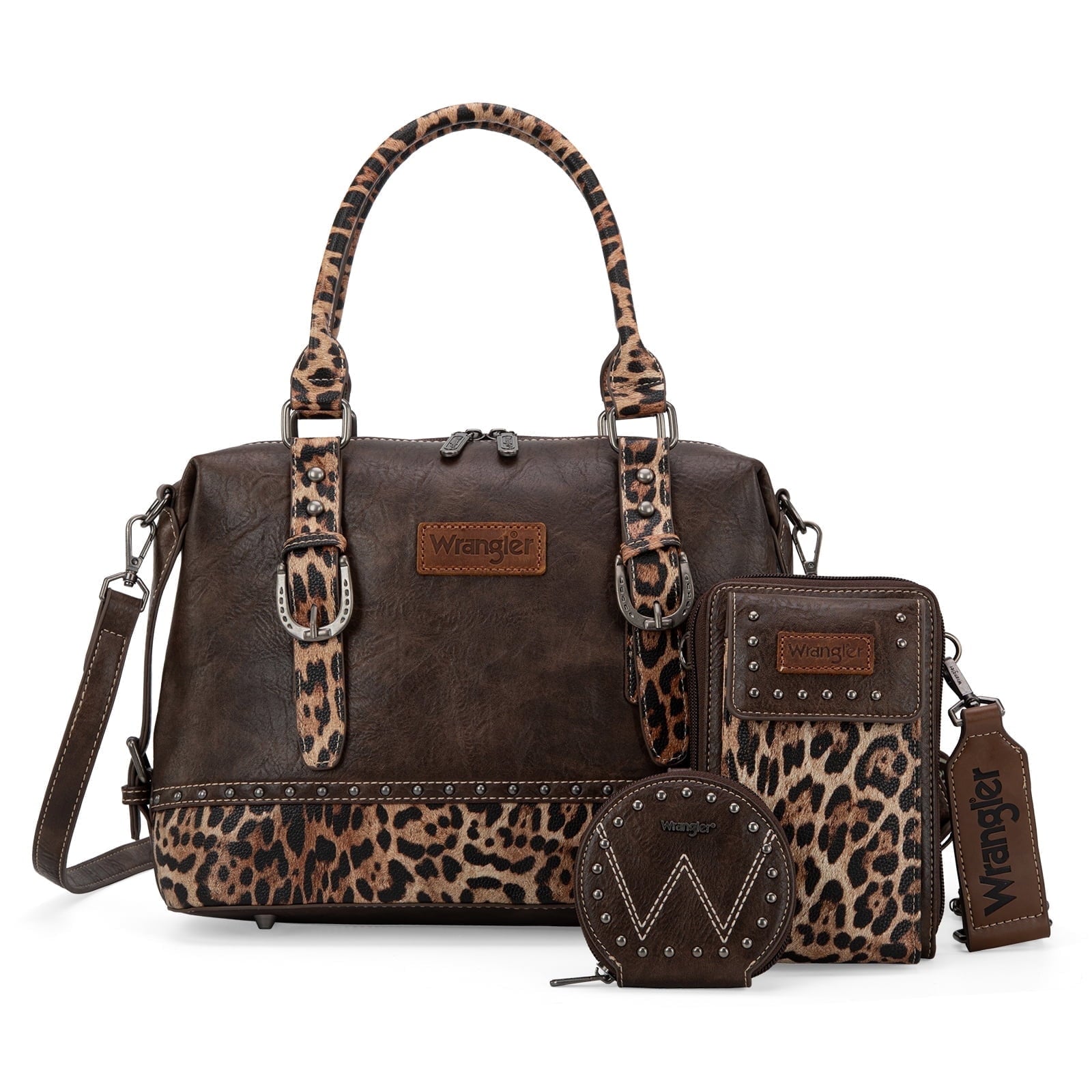 Wrangler 3Pcs Doctor Bag Sets for Women Top-Handle Satchel Bag with Cell Phone Handbags & Coin Purse
