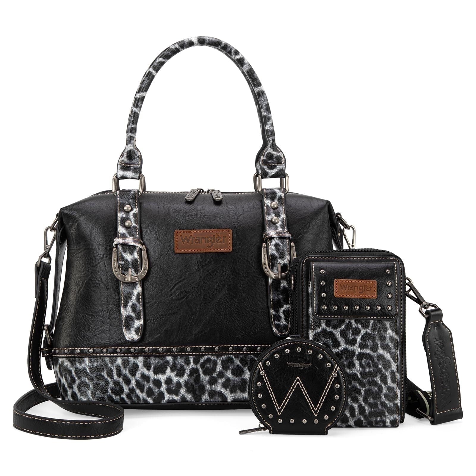 Wrangler 3Pcs Doctor Bag Sets for Women Top-Handle Satchel Bag with Cell Phone Handbags & Coin Purse
