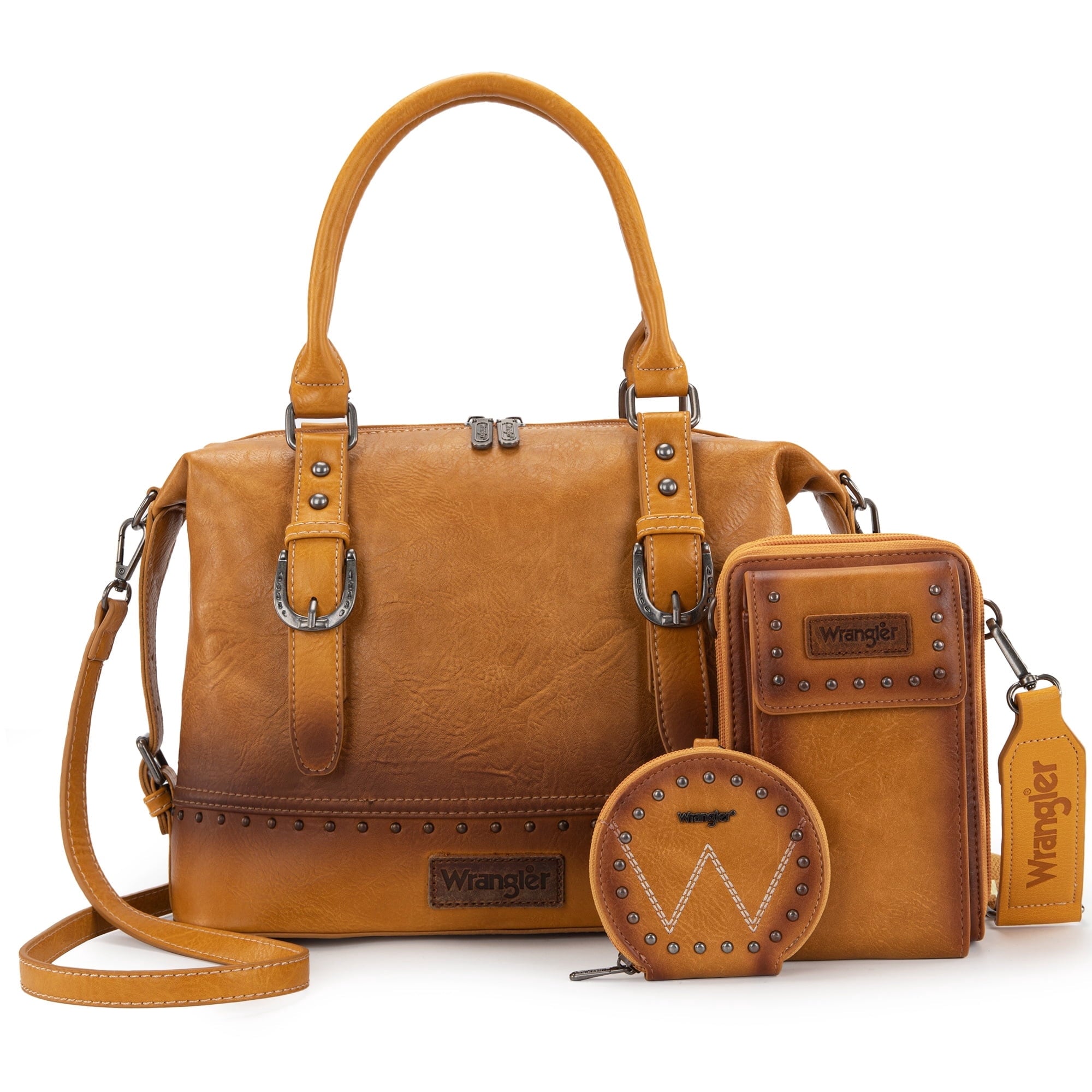 Wrangler 3Pcs Doctor Bag Sets for Women Top-Handle Satchel Bag with Cell Phone Handbags & Coin Purse