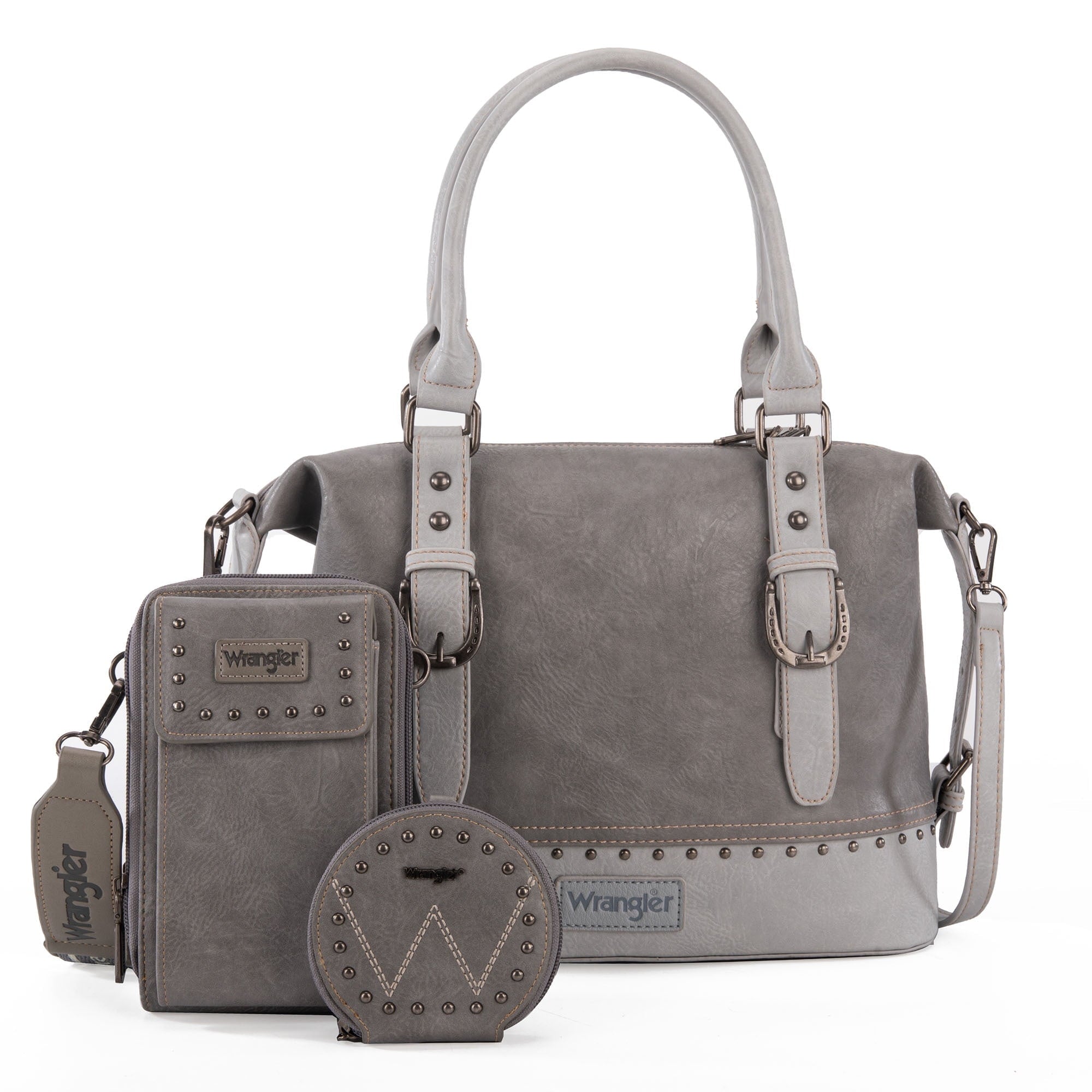 Wrangler 3Pcs Doctor Bag Sets for Women Top-Handle Satchel Bag with Cell Phone Handbags & Coin Purse