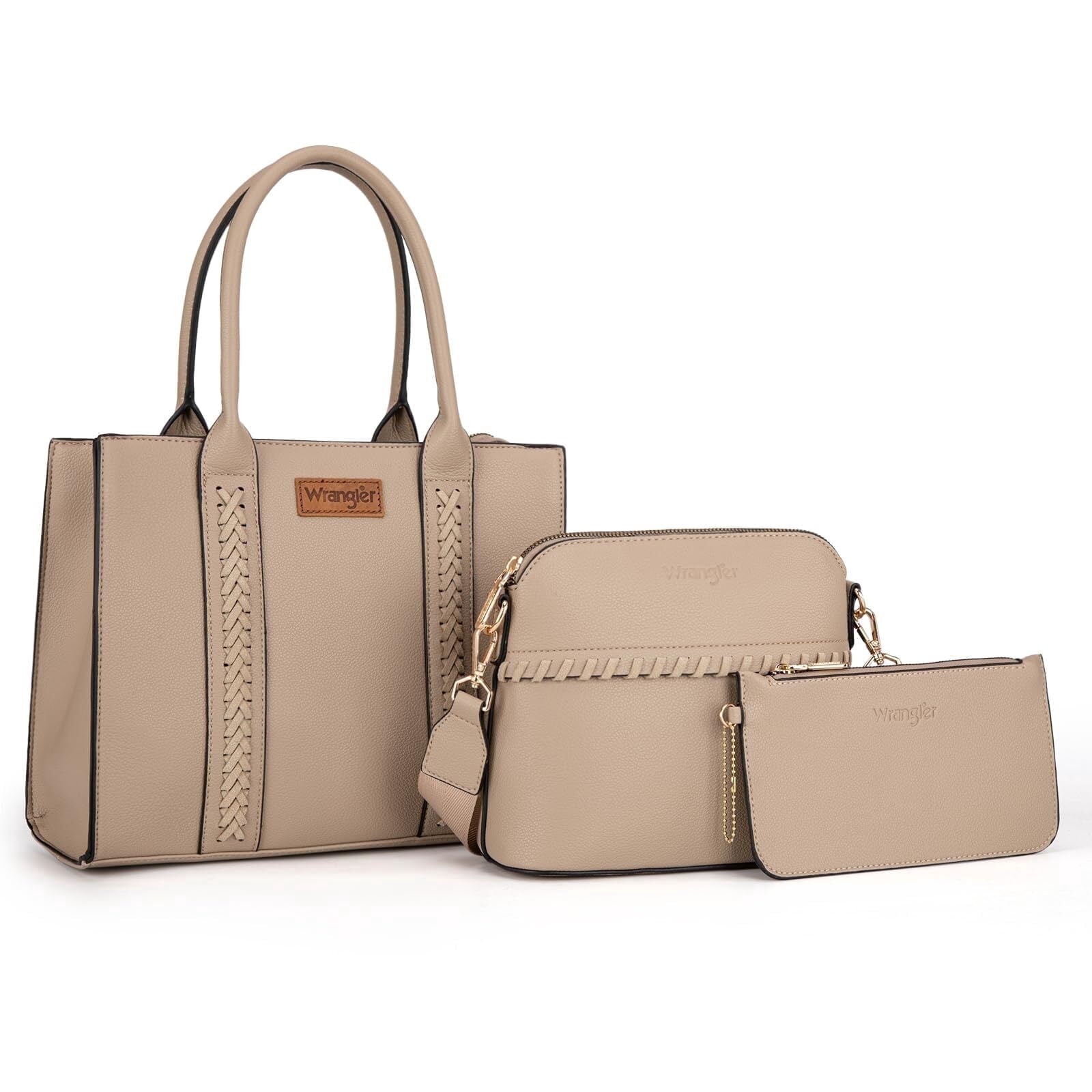 Wrangler 3Pcs Handbags Set Tote Bag & Medium Crossbody Purse & Wallet