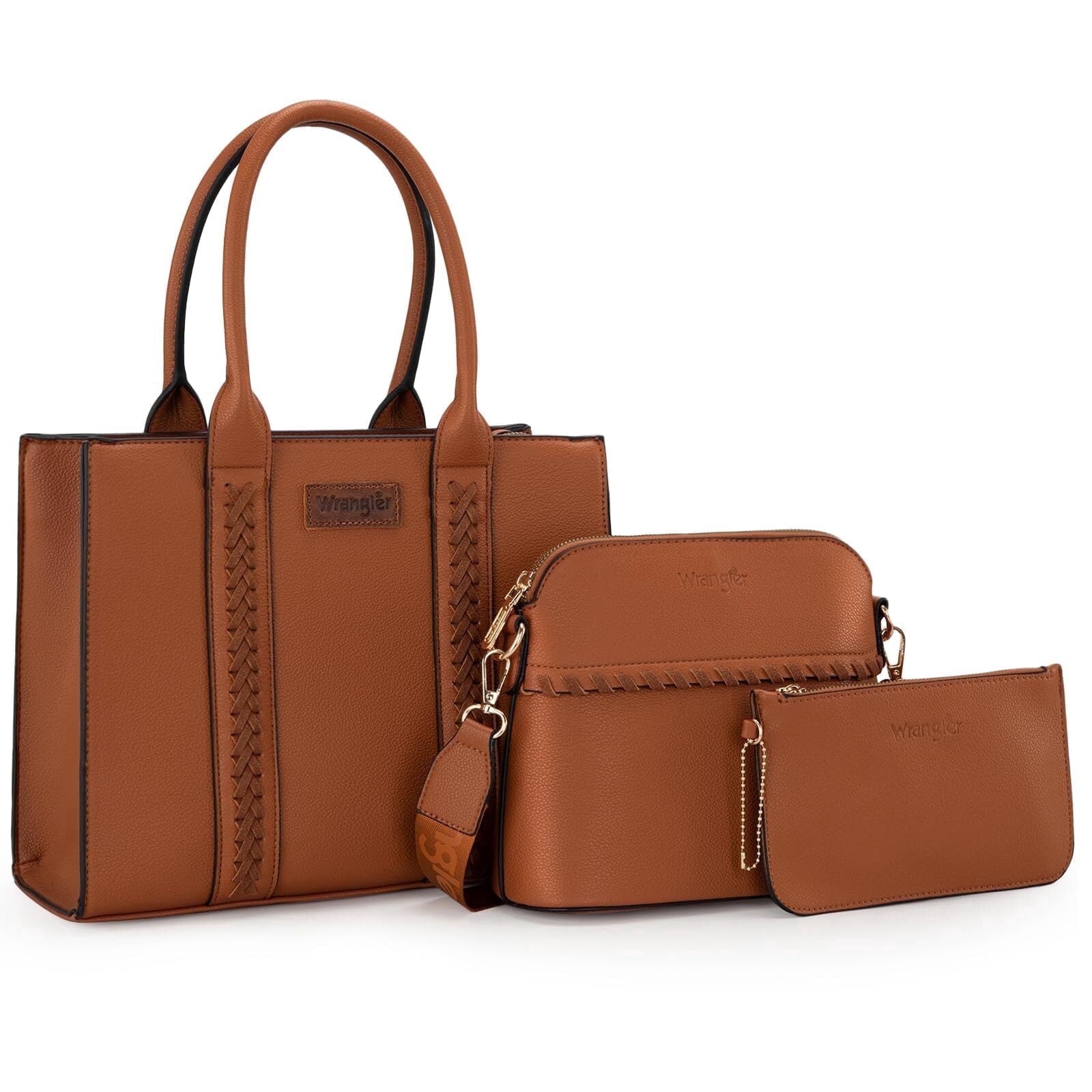 Wrangler 3Pcs Handbags Set Tote Bag & Medium Crossbody Purse & Wallet