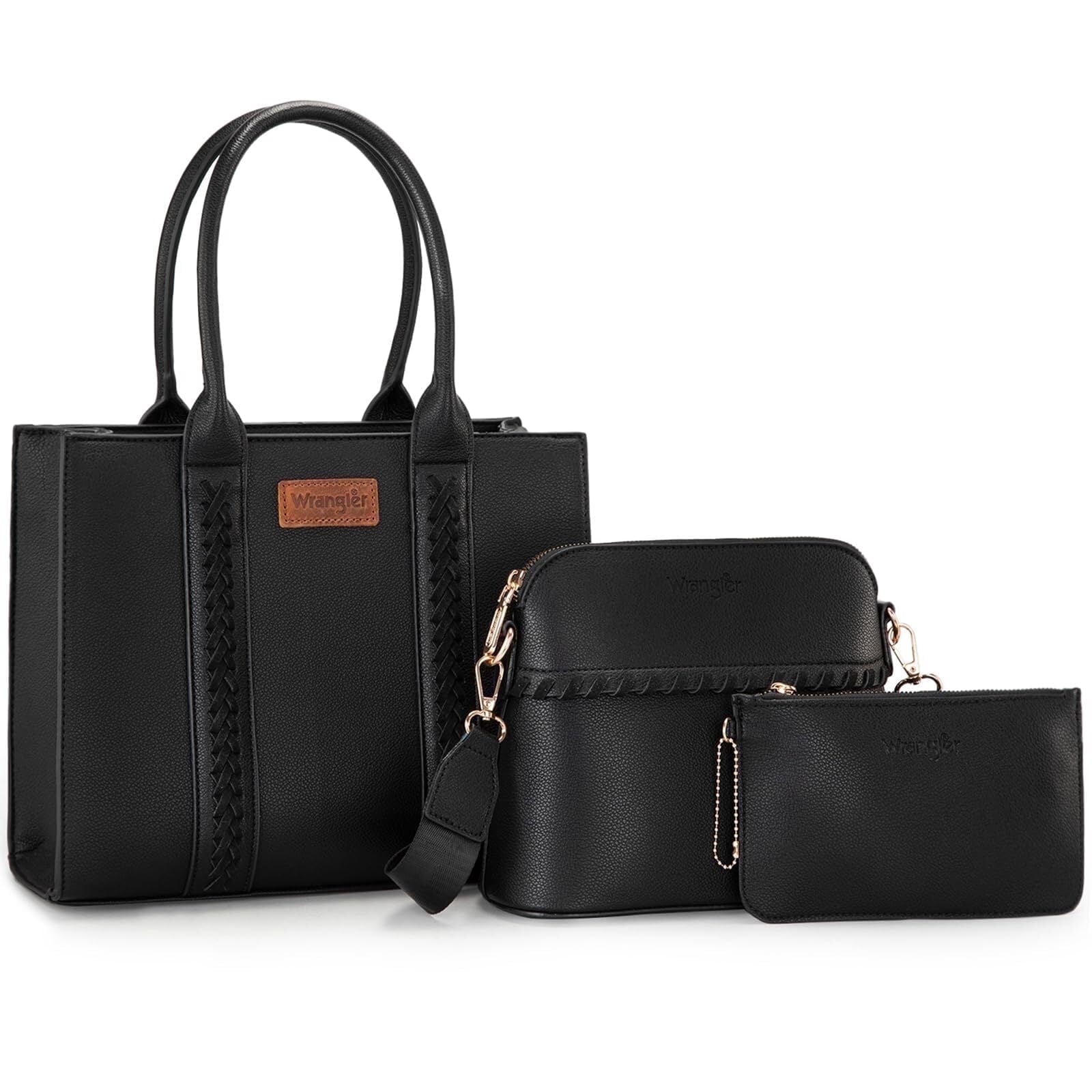 Wrangler 3Pcs Handbags Set Tote Bag & Medium Crossbody Purse & Wallet