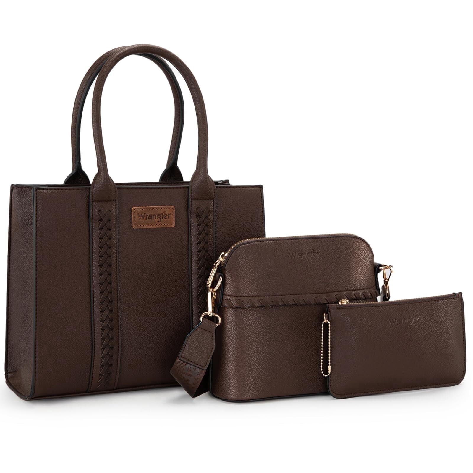 Wrangler 3Pcs Handbags Set Tote Bag & Medium Crossbody Purse & Wallet