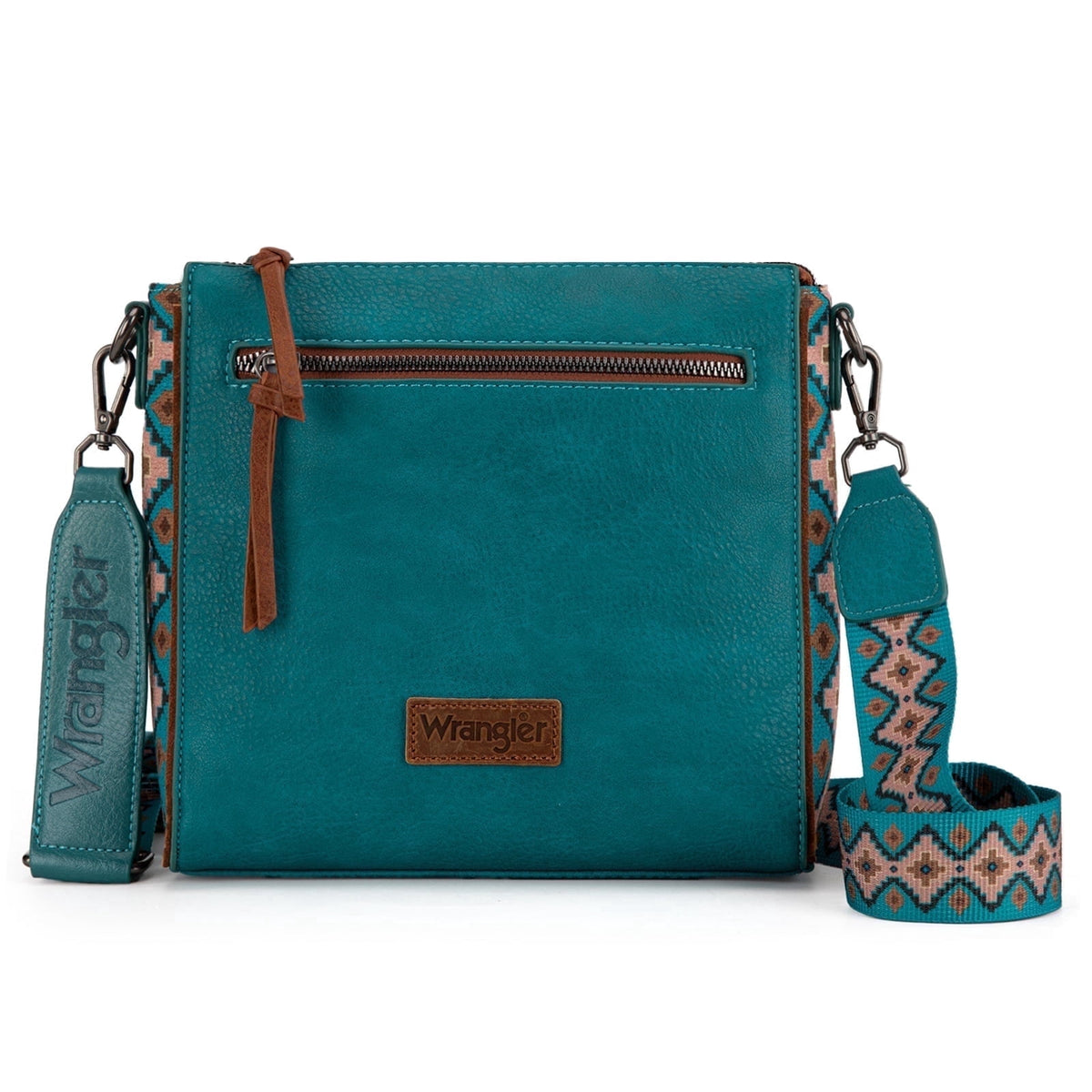 Wrangler Aztec Crossbody Purse Medium Shoulder Bags for Women Western Handbag with Guitar Strap