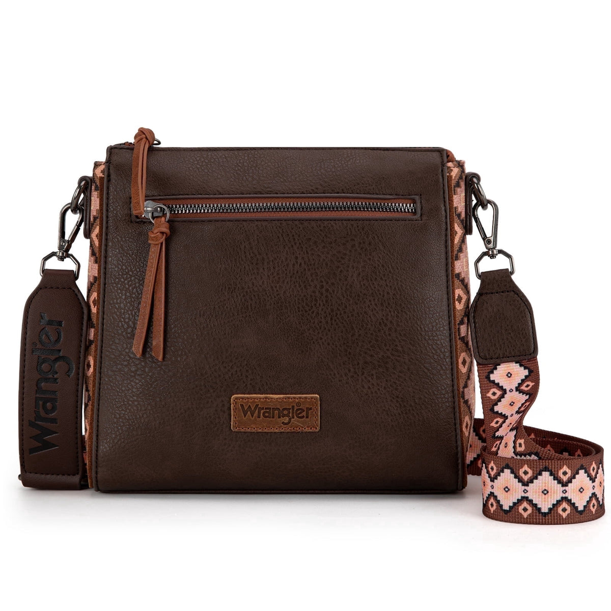 Wrangler Aztec Crossbody Purse Medium Shoulder Bags for Women Western Handbag with Guitar Strap