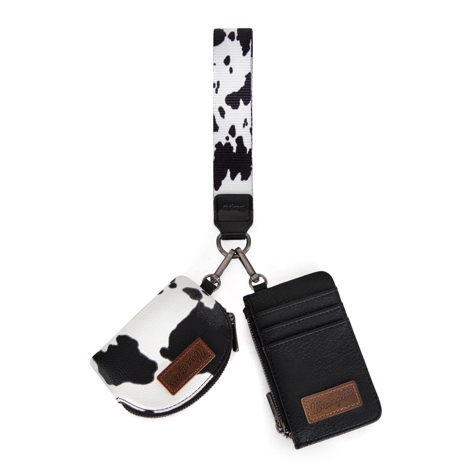 Wrangler Aztec Keychain Wristlet Wallets for Women Western Dual Pouch Wristlet Credit Card Holder Wallet with Zipper Pocket