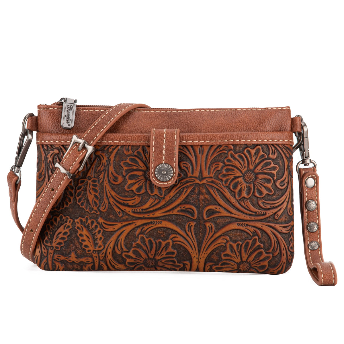 Wrangler Western Cowhide Crossbody Bags for Women Clutch Wristlet Purse