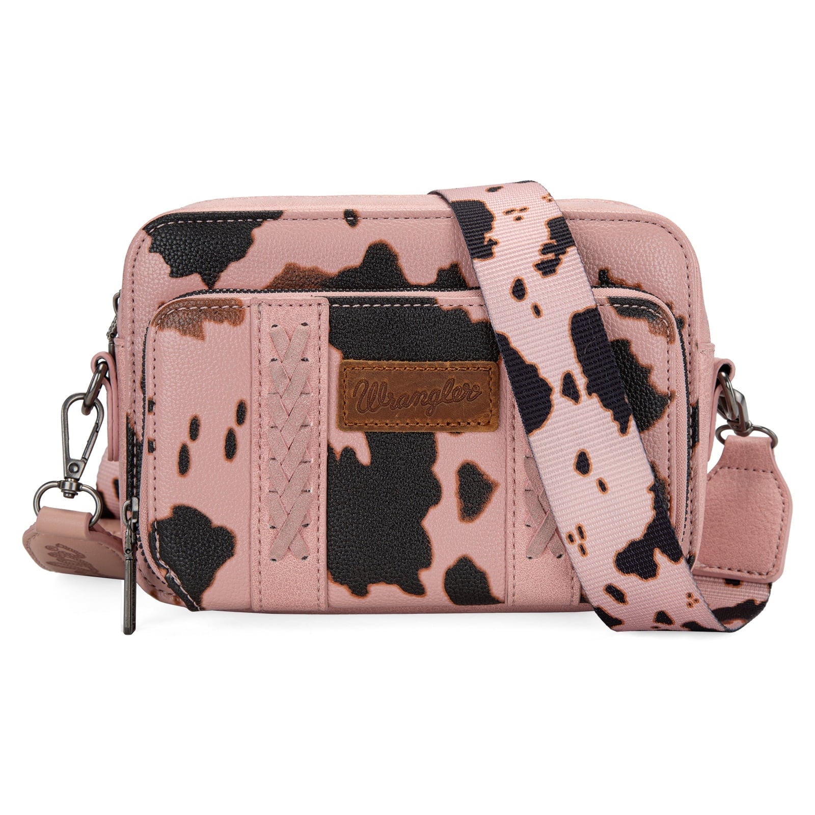 Wrangler Cow Print Crossbody Bag for Women Western Cowgirl Crossbody Purses with Guitar Strap