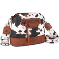 Wrangler Cow Print Crossbody Bag for Women Western Cross Body Purse with Signature Strap