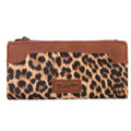Wrangler Cow Print Wallets Womens Bifold Credit Card Wallet Women's Wallets, Card Cases & Money Organizers Brown Wallet for Women Ladies Female Cash Wallet with Smooth Zipper