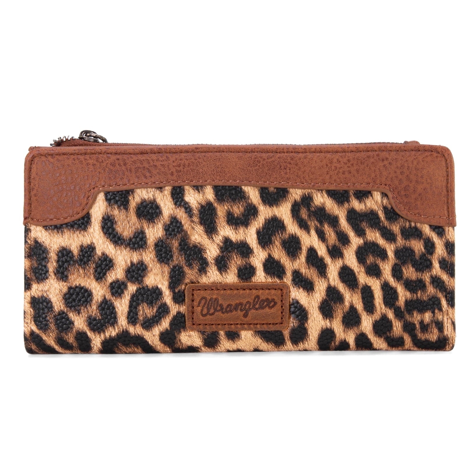 Wrangler Cow Print Wallets Womens Bifold Credit Card Wallet Women's Wallets, Card Cases & Money Organizers Brown Wallet for Women Ladies Female Cash Wallet with Smooth Zipper
