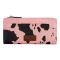Wrangler Cow Print Wallets Womens Bifold Credit Card Wallet Women's Wallets, Card Cases & Money Organizers Brown Wallet for Women Ladies Female Cash Wallet with Smooth Zipper