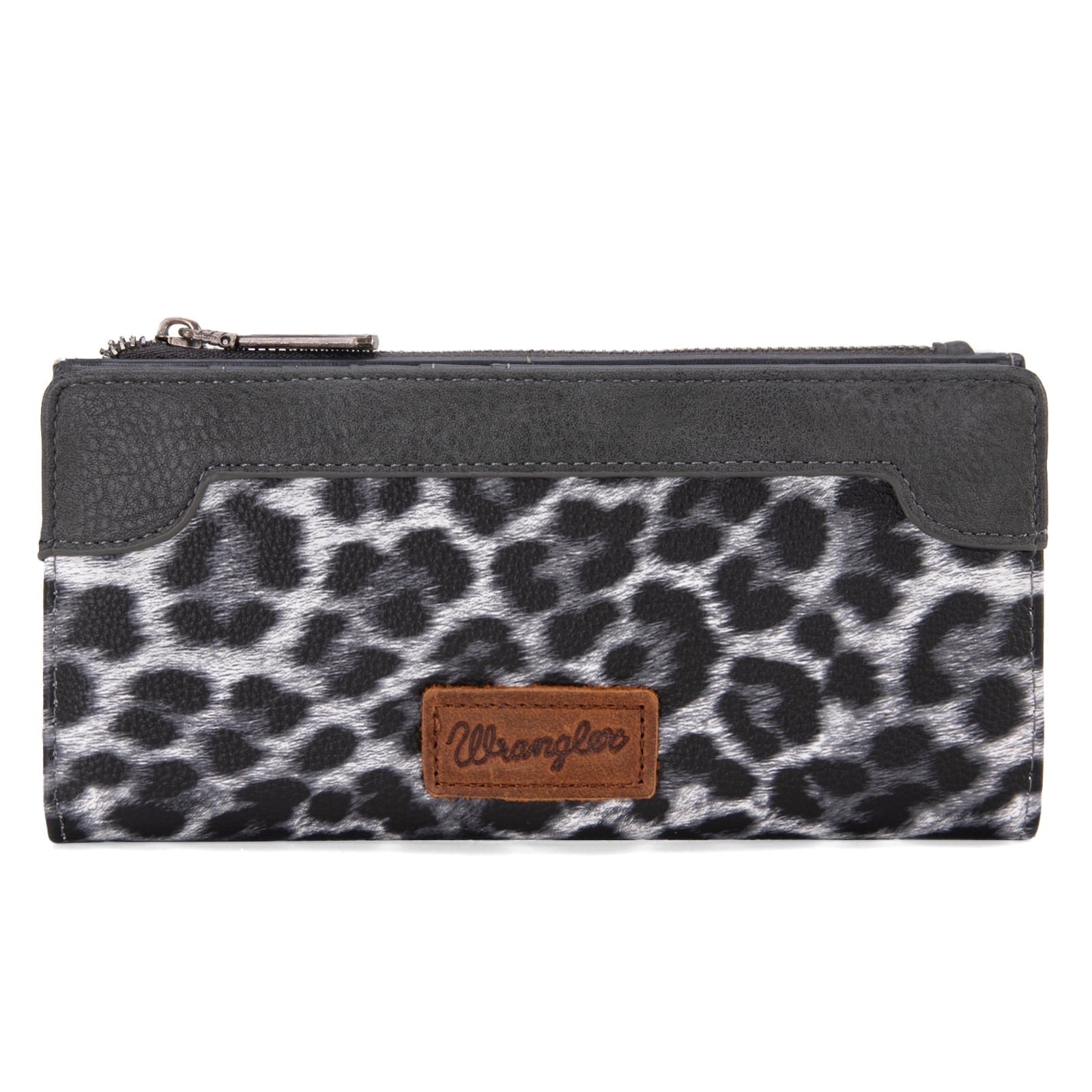 Wrangler Cow Print Wallets Womens Bifold Credit Card Wallet Women's Wallets, Card Cases & Money Organizers Brown Wallet for Women Ladies Female Cash Wallet with Smooth Zipper