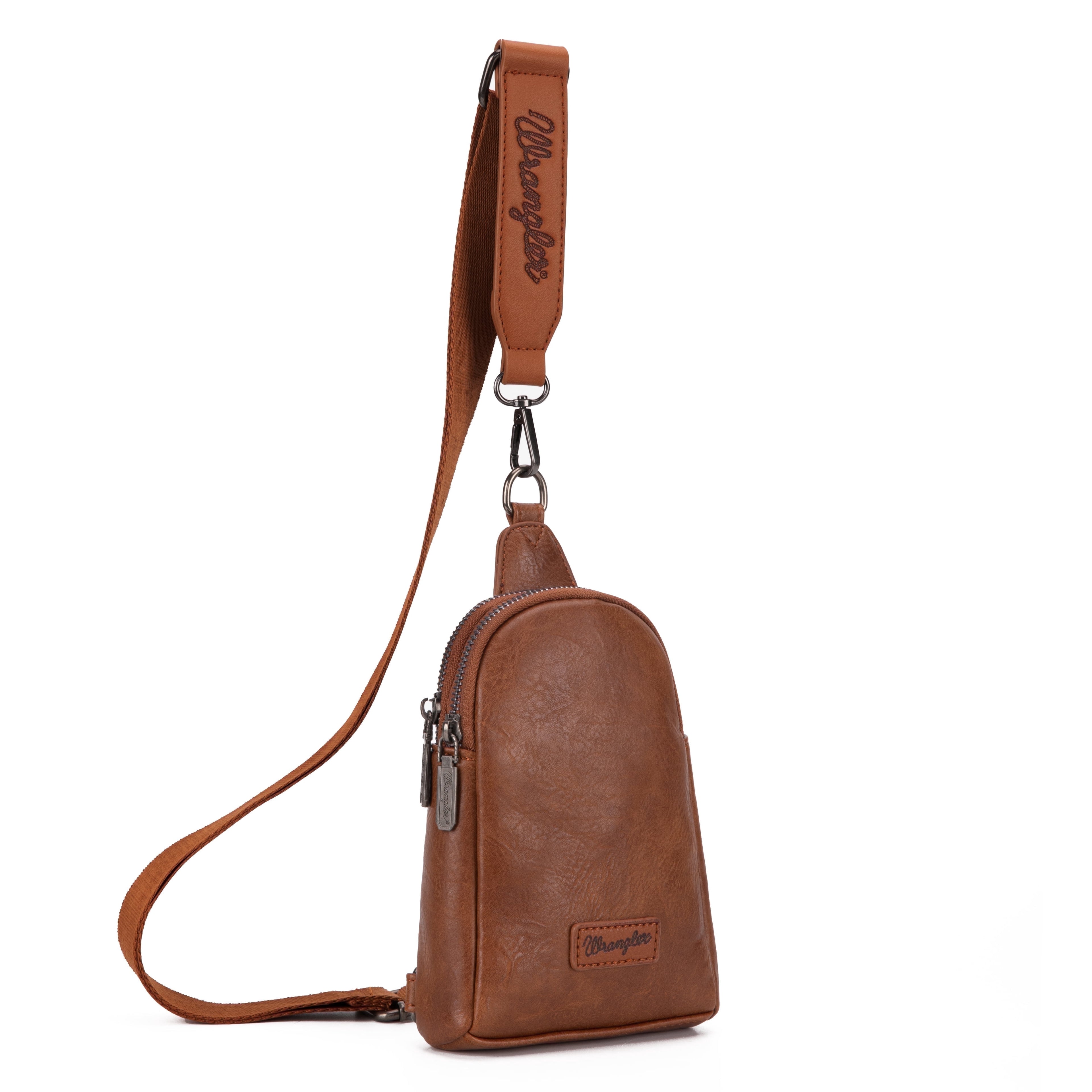 Wrangler Crossbody Sling Bags for Women Cross Body Fanny Pack Purse with Detachable Strap Zipper