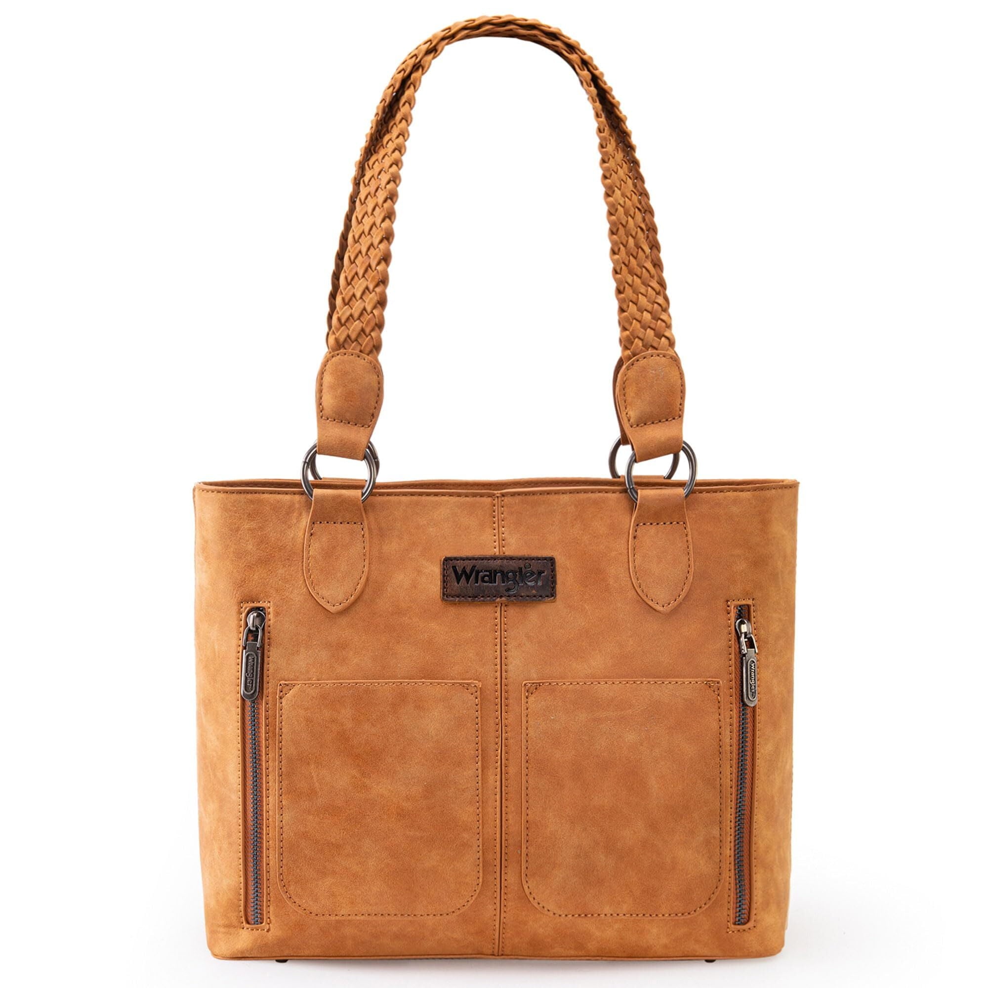 Wrangler Distressed Tote Bag for Women Western Purse Multi Pockets Handbags and Shoulder Bag