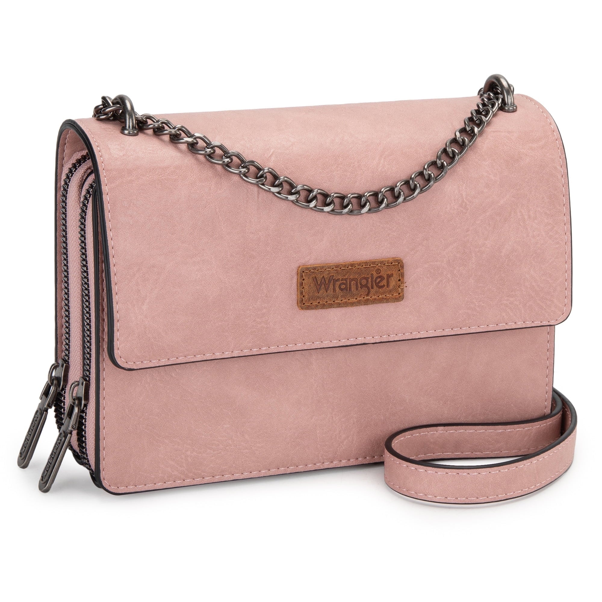 Wrangler Flap CrossBody Purse for Women Small Shoulder Bag with Chain Strap