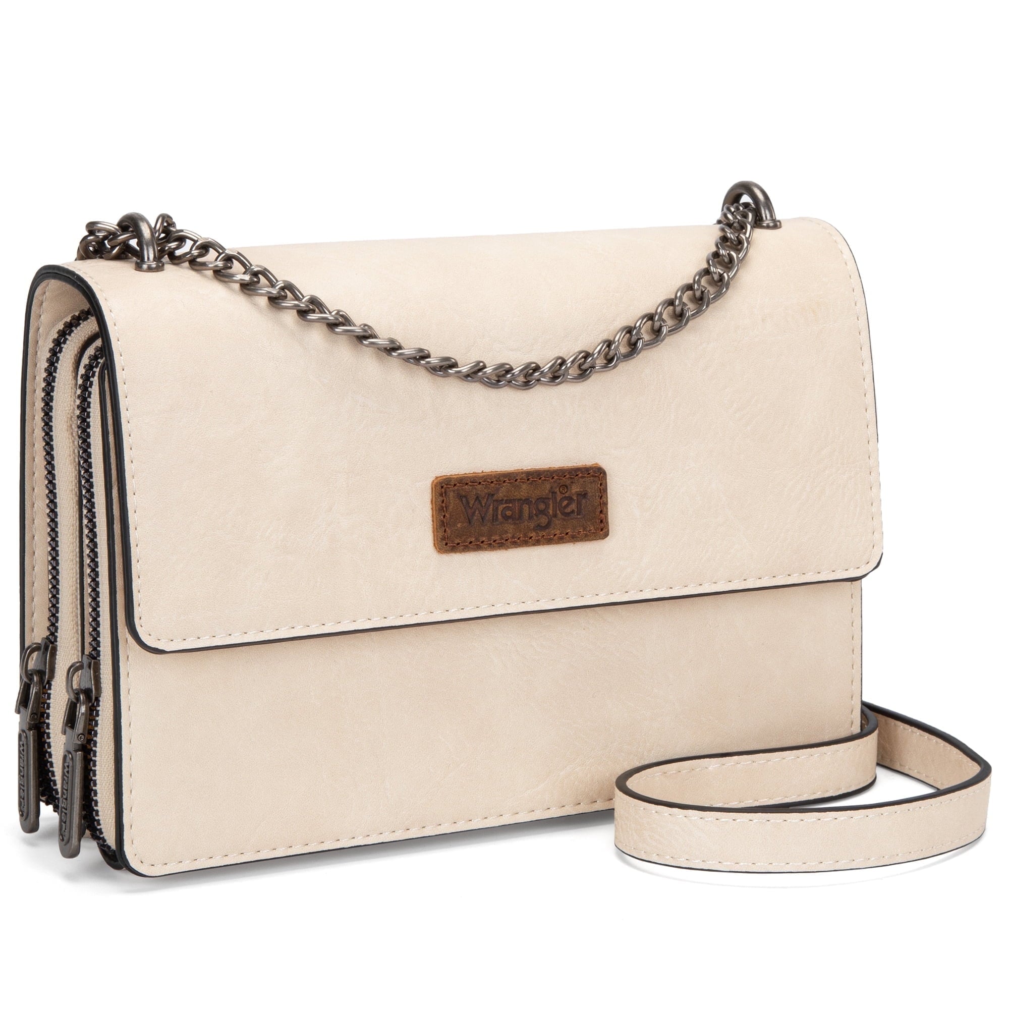 Wrangler Flap CrossBody Purse for Women Small Shoulder Bag with Chain Strap