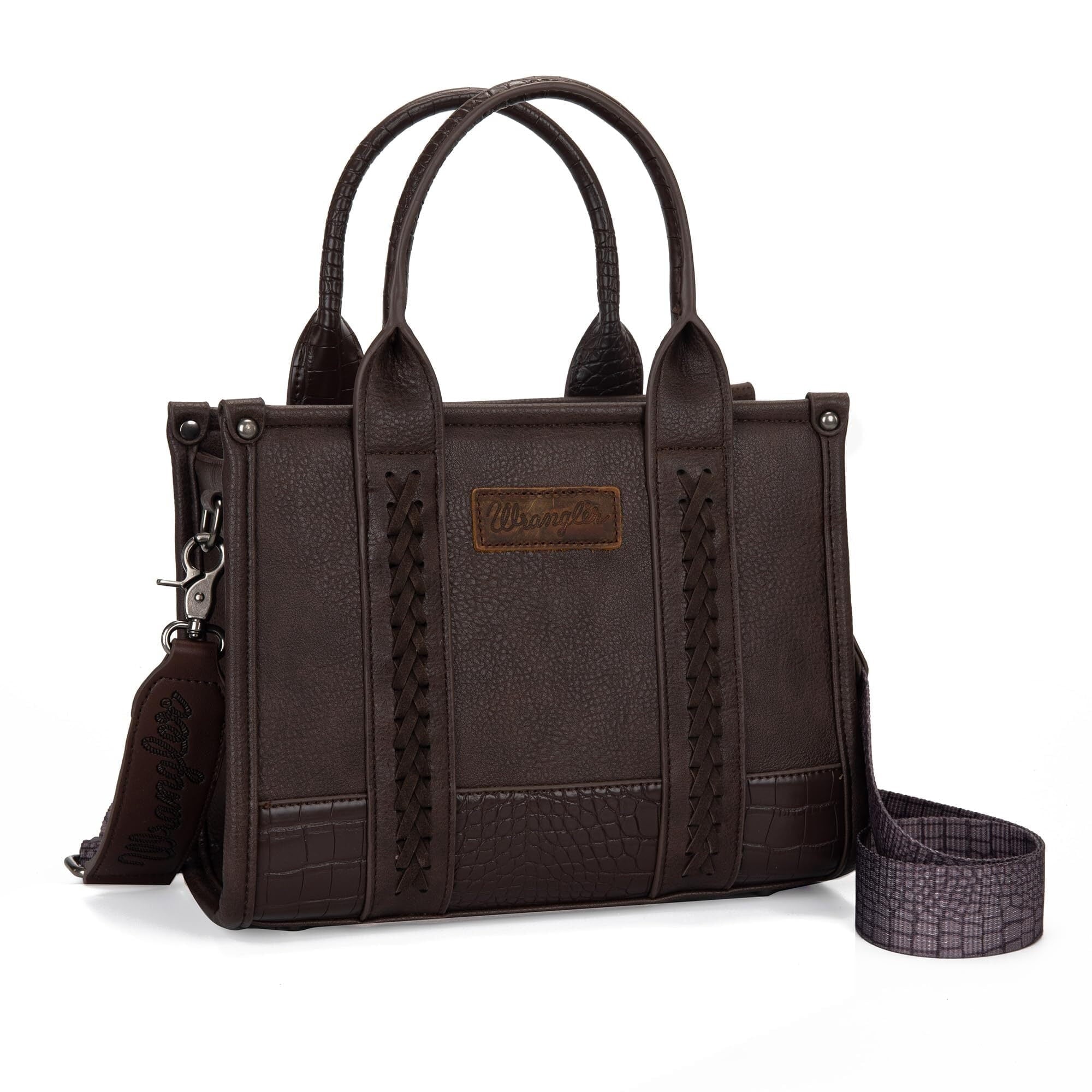 Wrangler Medium Tote Bag for Women Designer Satchel Handbags Top-handle Purses with Strap
