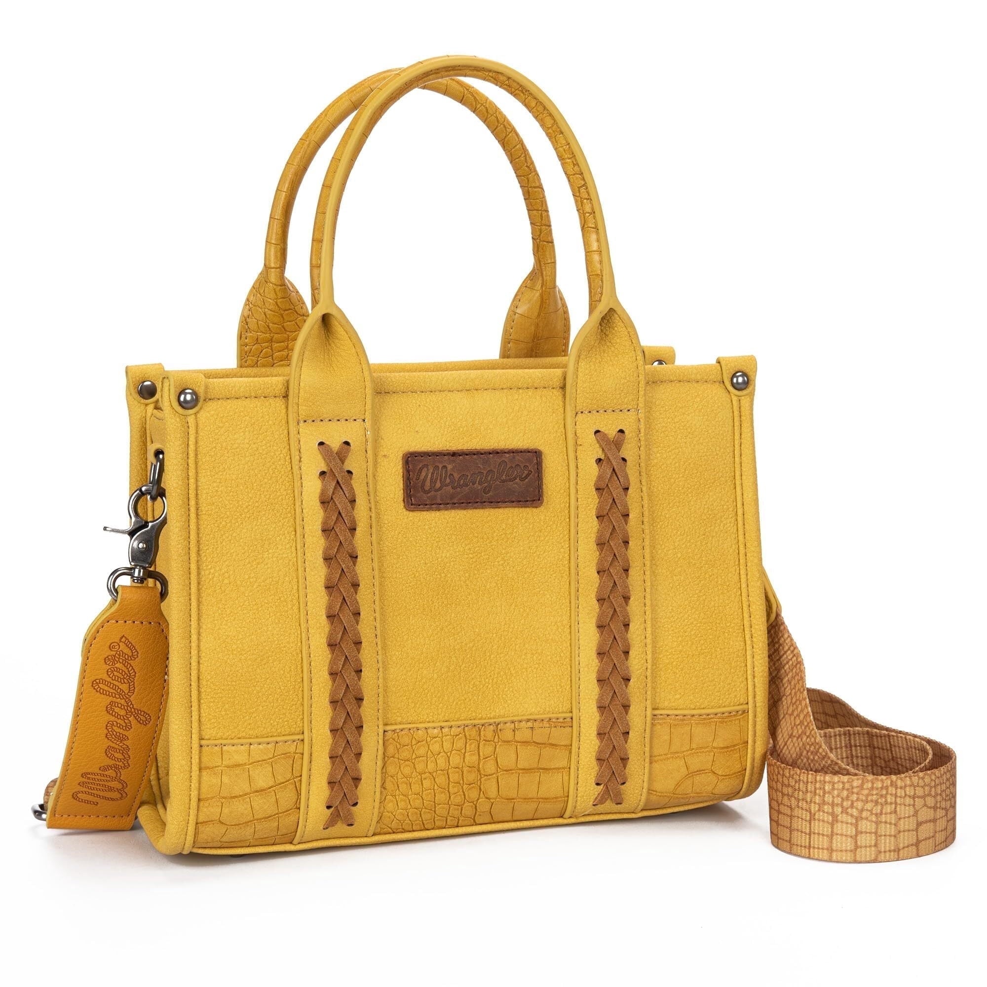 Wrangler Medium Tote Bag for Women Designer Satchel Handbags Top-handle Purses with Strap