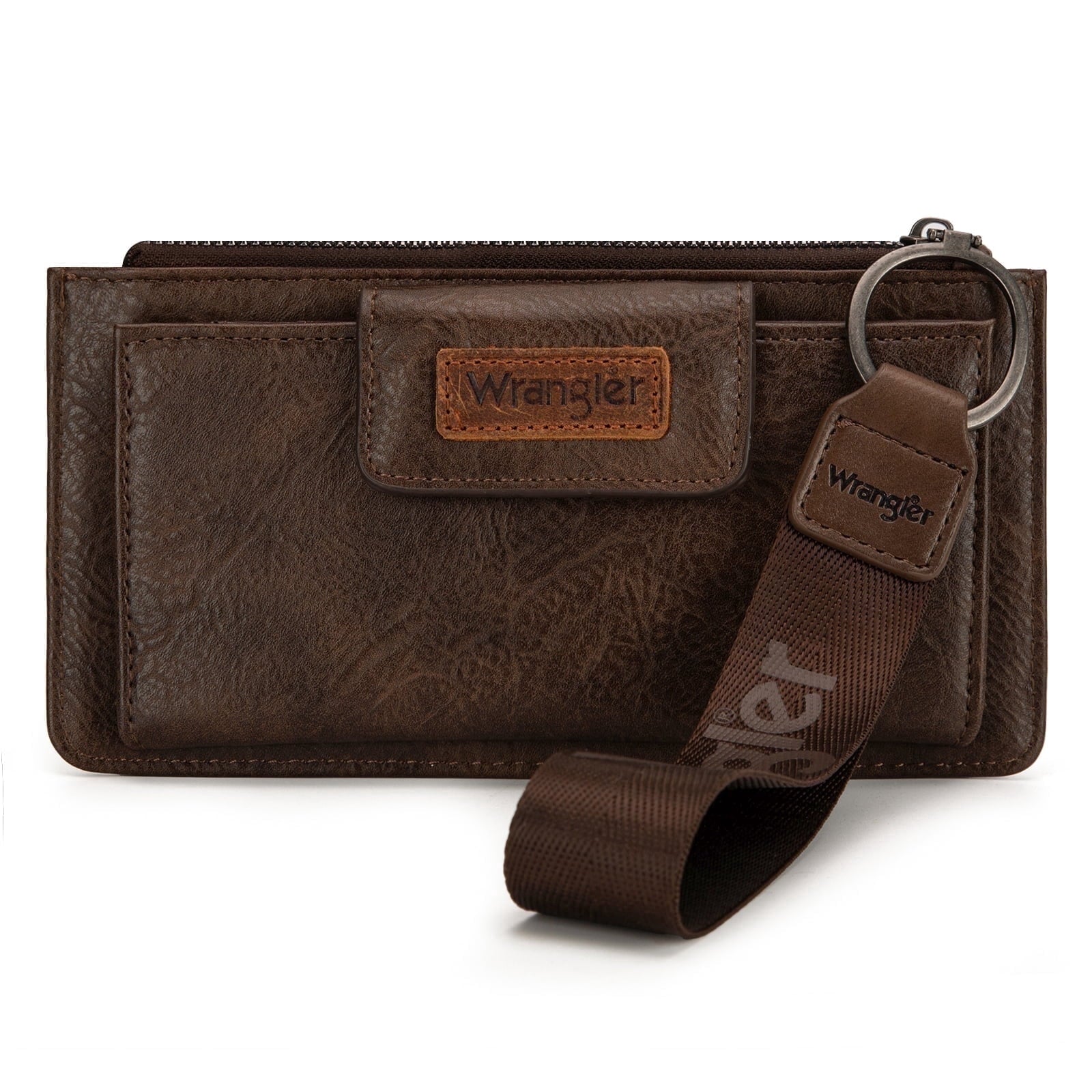 Wrangler Minimalist Wristlet Wallet with Phone Slot & RFID Protection & Smooth Zipper