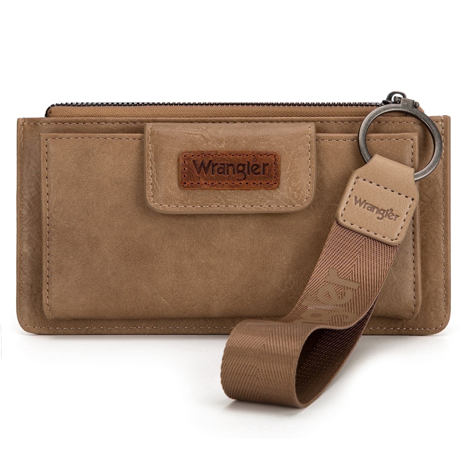 Wrangler Minimalist Wristlet Wallet with Phone Slot & RFID Protection & Smooth Zipper