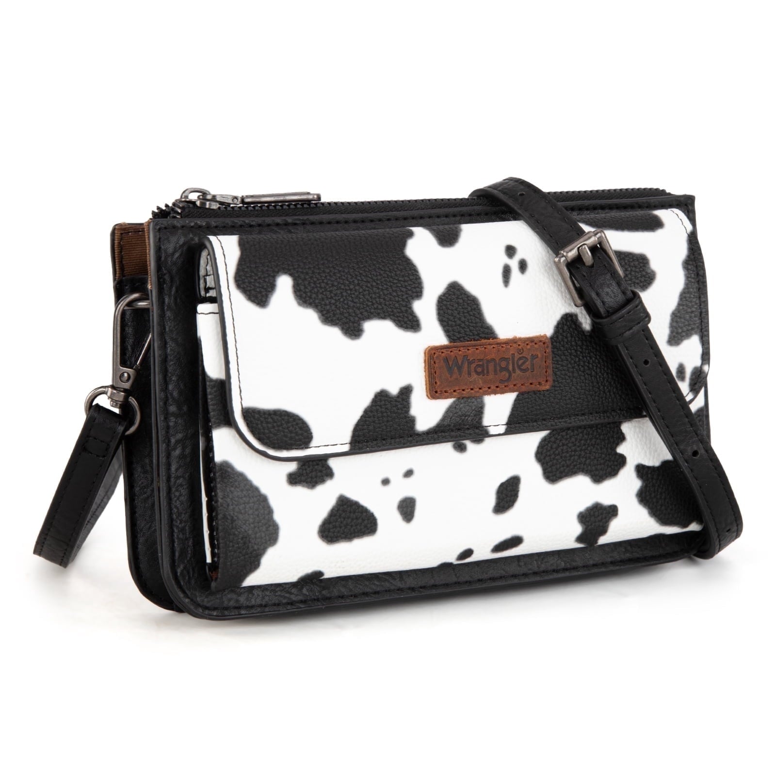 Wrangler RFID Crossbody Wallet Purse Vegan Leather Small Purses for Women with Phone Pocket and Adjustable Strap