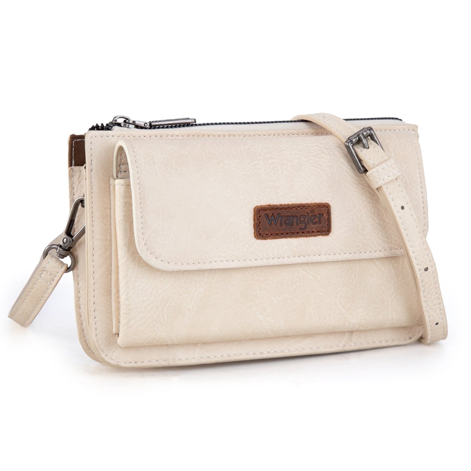 Wrangler RFID Crossbody Wallet Purse Vegan Leather Small Purses for Women with Phone Pocket and Adjustable Strap
