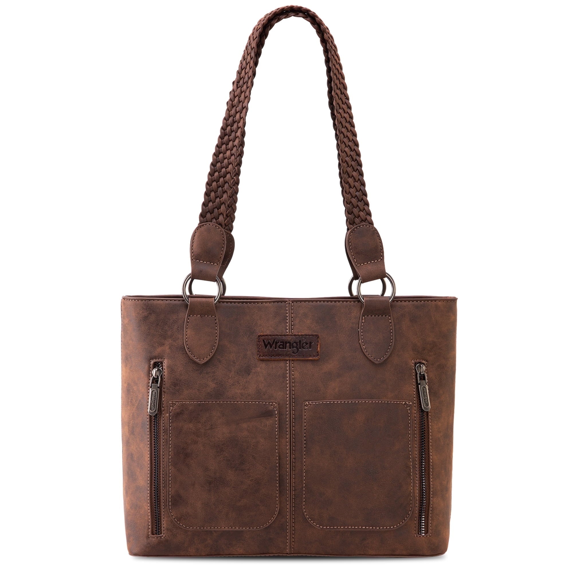 Wrangler Distressed Tote Bag for Women Western Purse Multi Pockets Handbags and Shoulder Bag