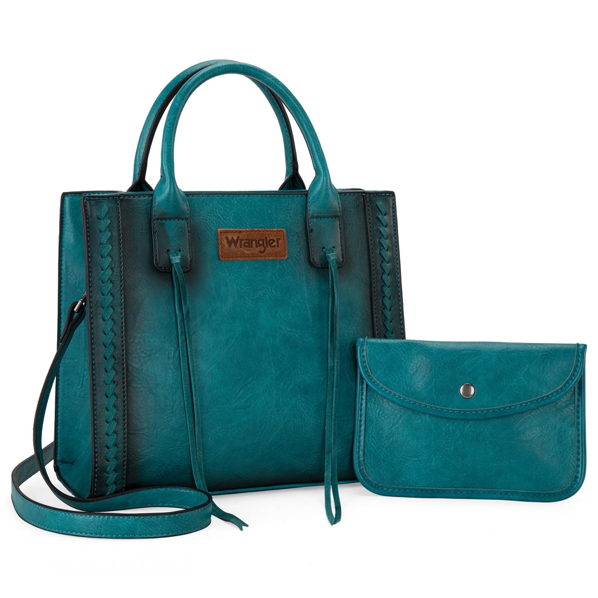 Wrangler Tote Bag for Women Western Cowhide Purse and Wallet Set