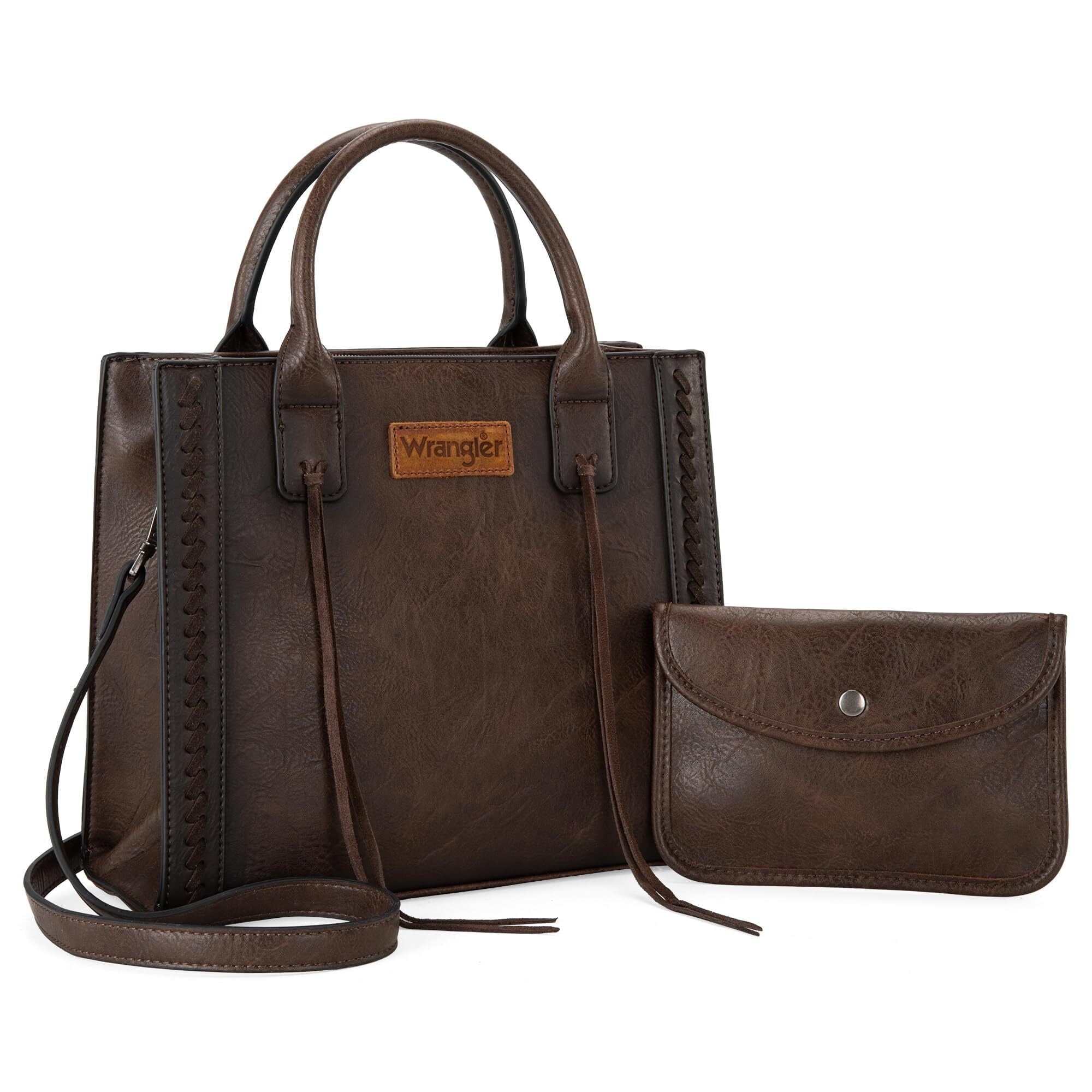 Wrangler Tote Bag for Women Western Cowhide Purse and Wallet Set