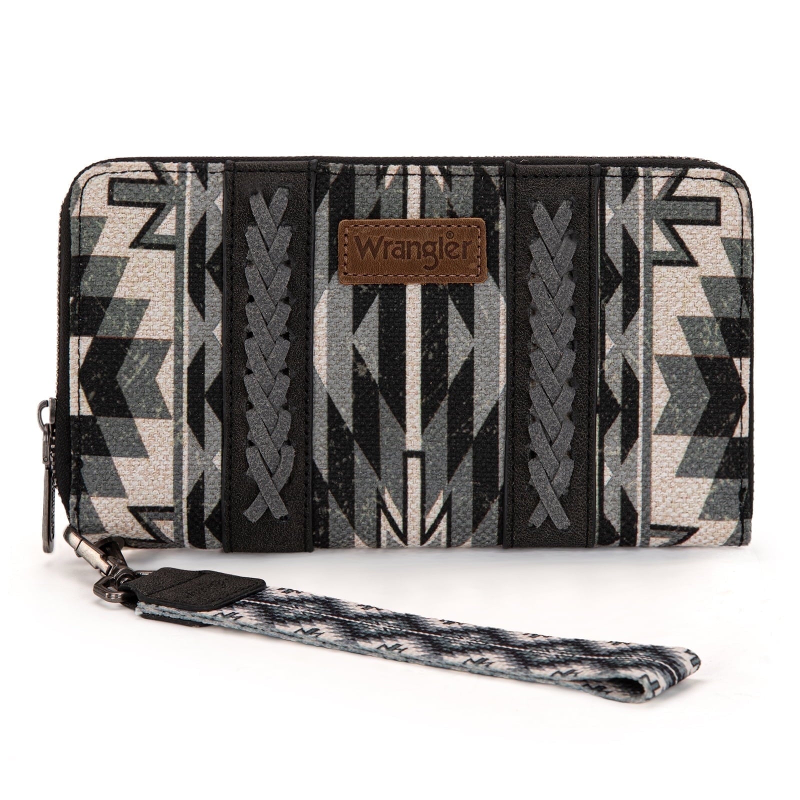 Wrangler Wristlet Wallet Western Wallets for Women Aztec Knitted Womens Wallet Large Capacity Ladies Wallet RFID Clutch Purse Credit Card Holder for Women