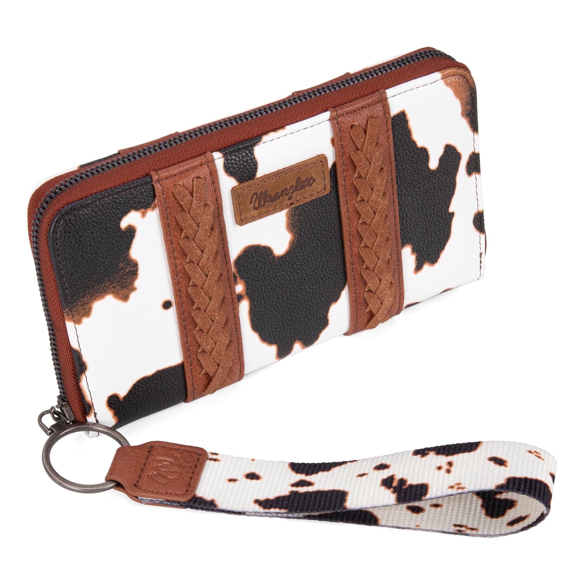 Wrangler Women's Boho Aztec Wristlet Wallet - Stylish Western Credit Card Holder, Tan