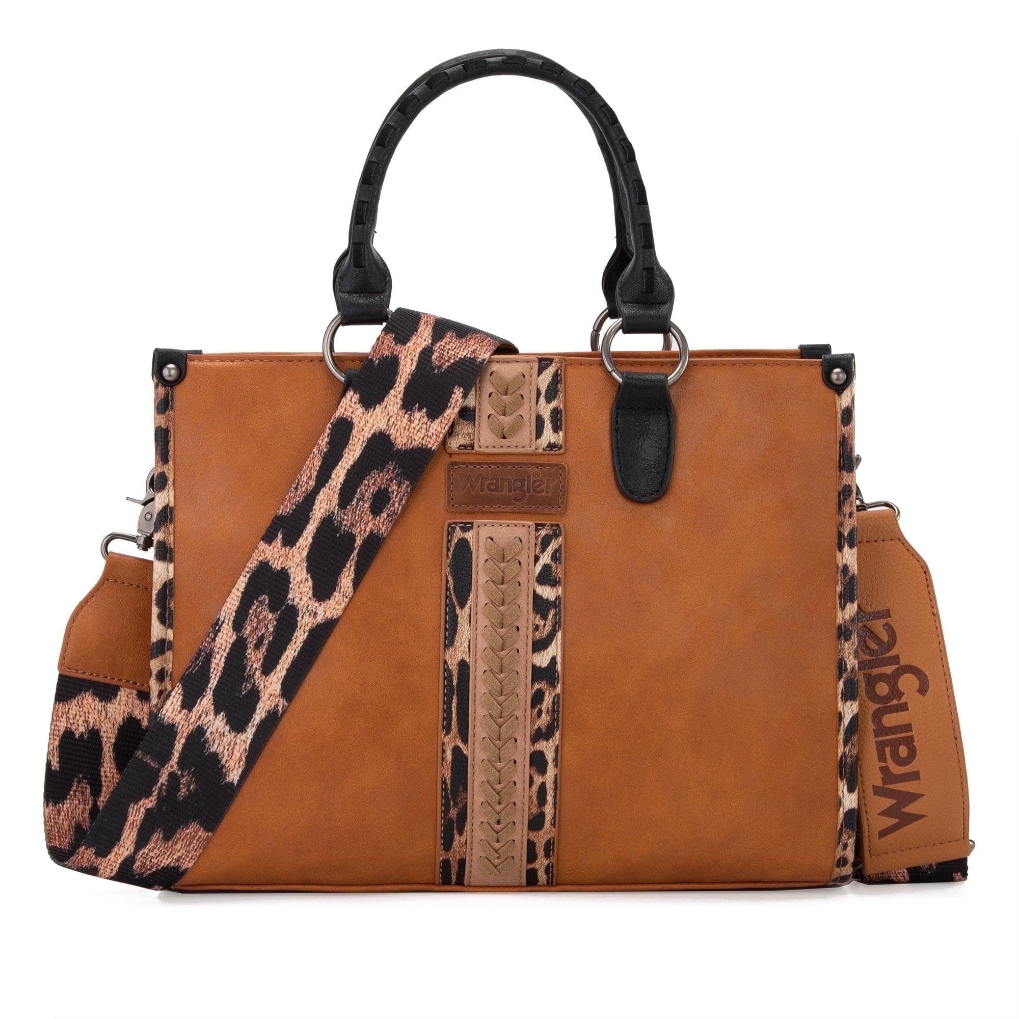 Wrangler HANDBAG Wrangler Tote Bag for Women Western Woven Shoulder Purse Leopard Print Handbags