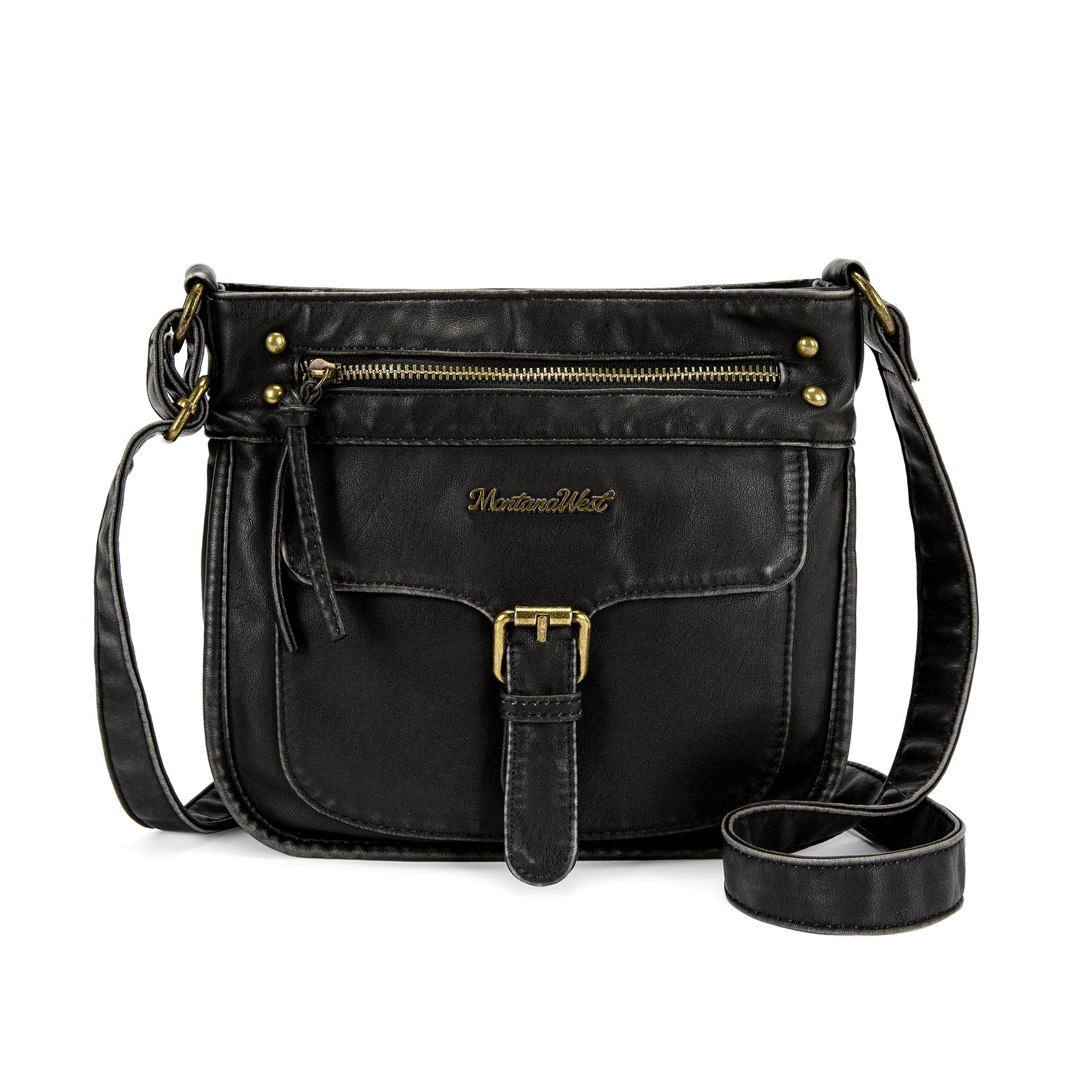 Montana West Women Crossbody Purse with Multi Pocket, Ultra Soft Washed Leather Travel Bag