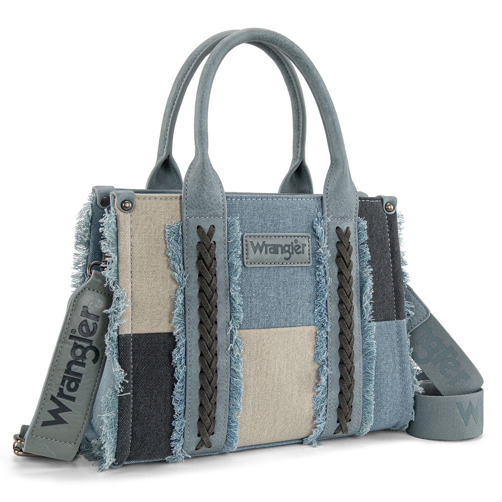 Wrangler Womens Canvas Woven Tote Bag Top Handle Boho Shoulder Bags With Strap