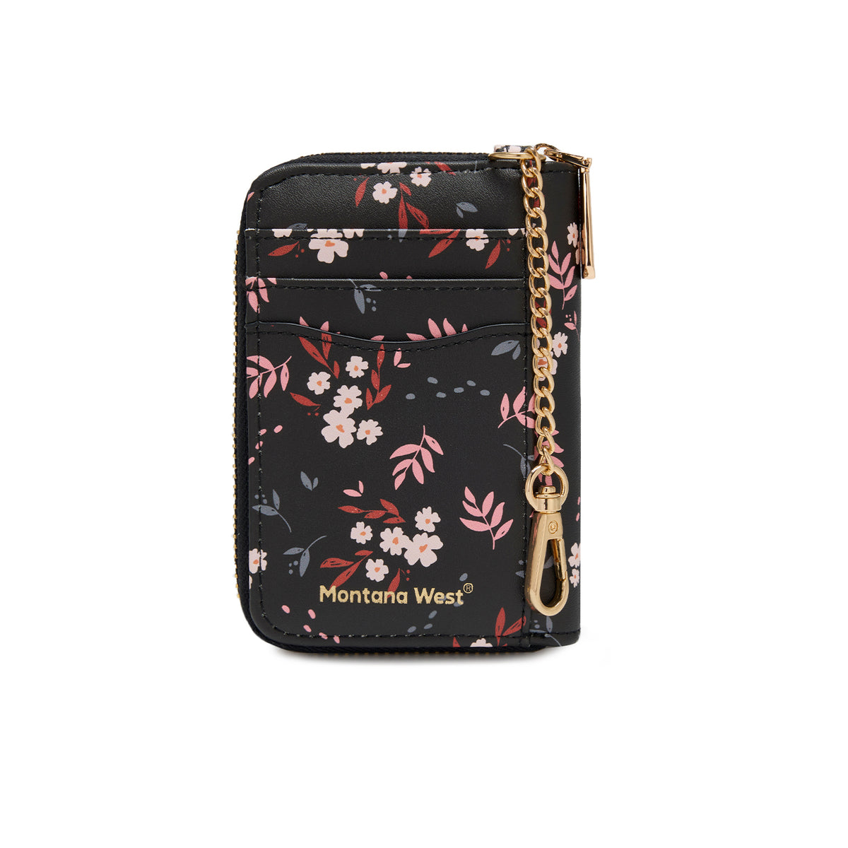 Montana West Small Wristlet Wallet for Women Western Floral Print Zipper Card Holder with Keychain
