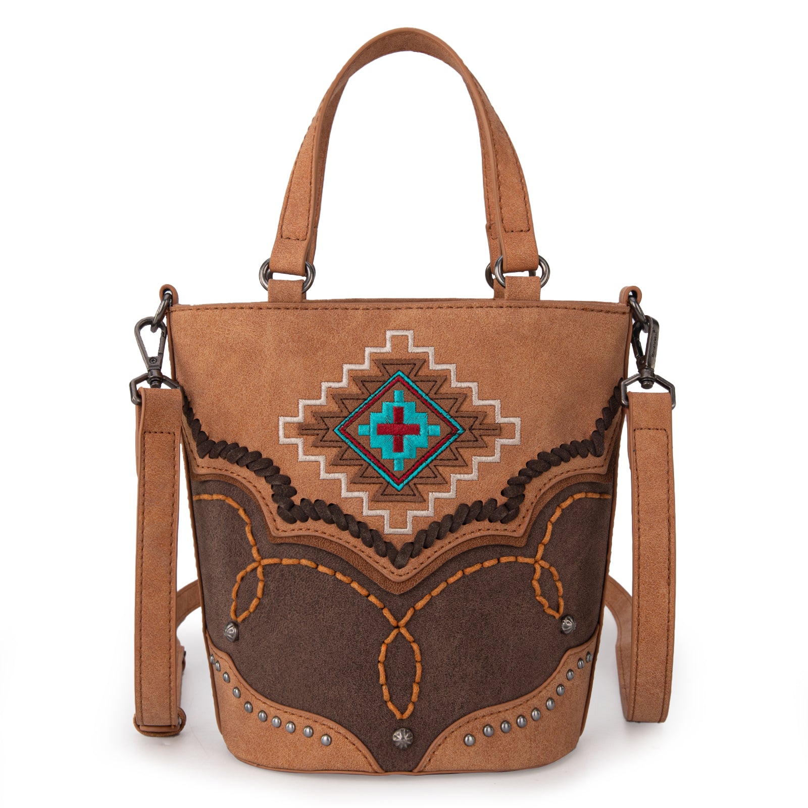 Montana West Aztec Crossbody Bags for Women Stylish Embroidered Western Bucket Handbags