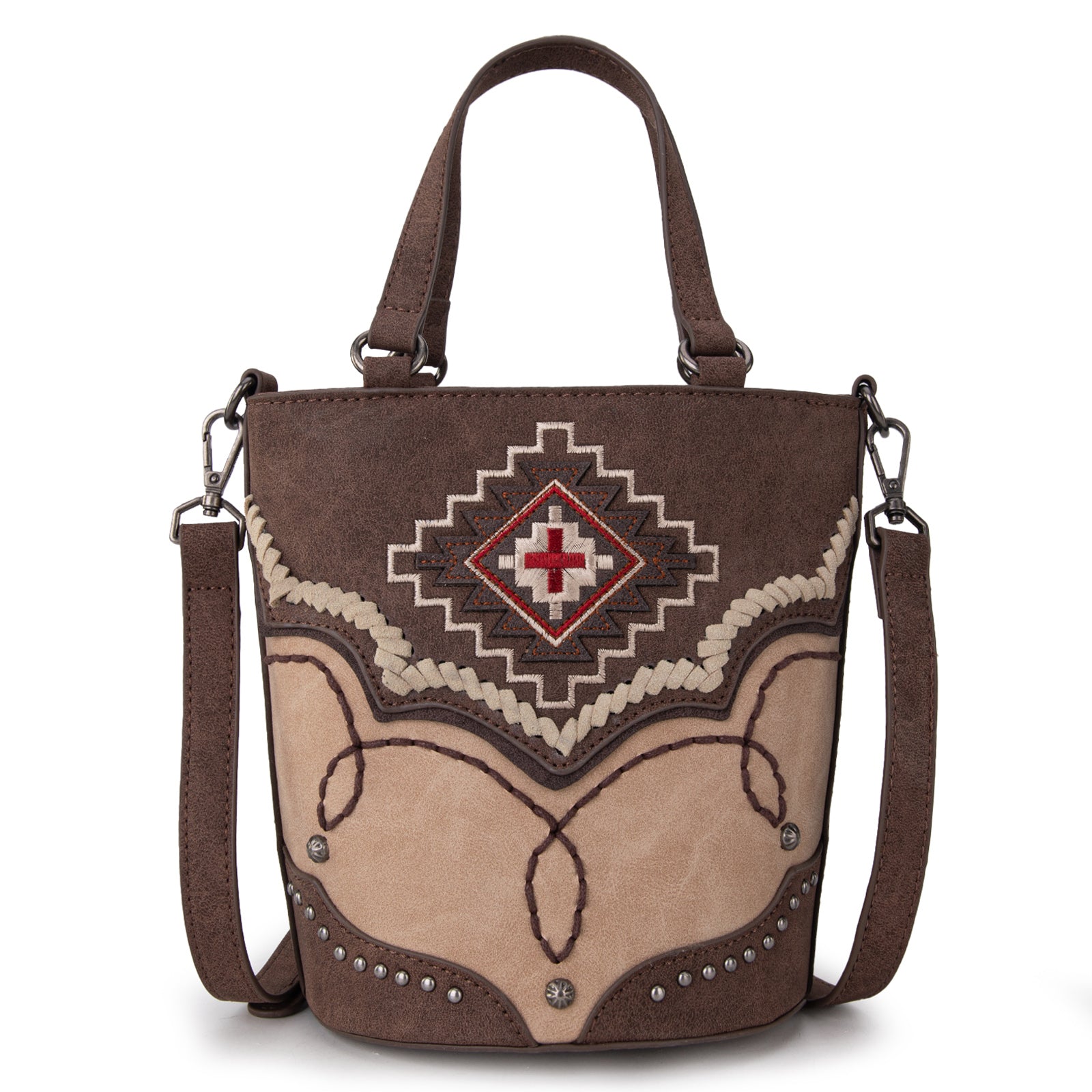 Montana West Aztec Crossbody Bags for Women Stylish Embroidered Western Bucket Handbags