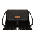Wrangler Western Fringe Crossbody Bag for Women Suede Faux Leather Flap Purse Cowboy Tassel Handbag