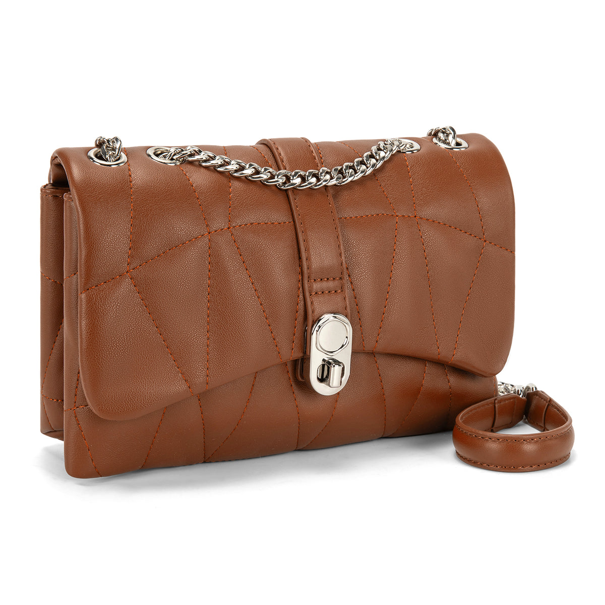 Montana West Quilted Crossbody Bag for Women Small Clutch Purse with Silver Chain
