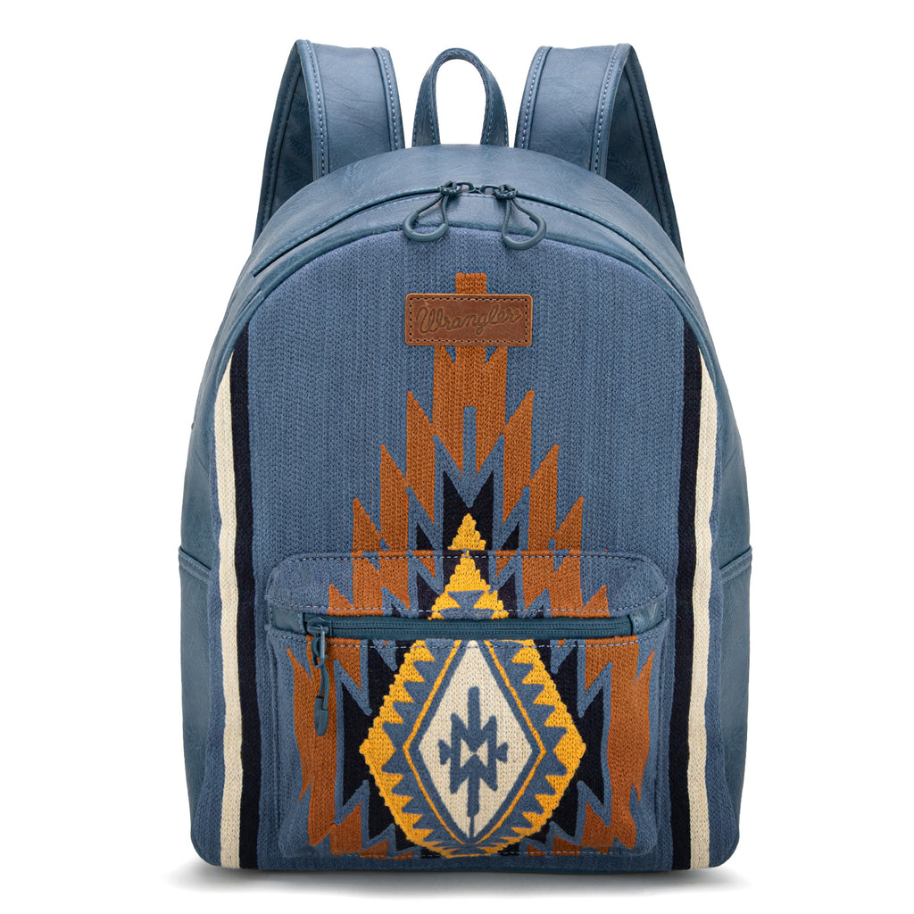 Wrangler Bag for Women Stylish Aztec Knitted Backpack Large Capacity Perfect for Travel and Daily Use
