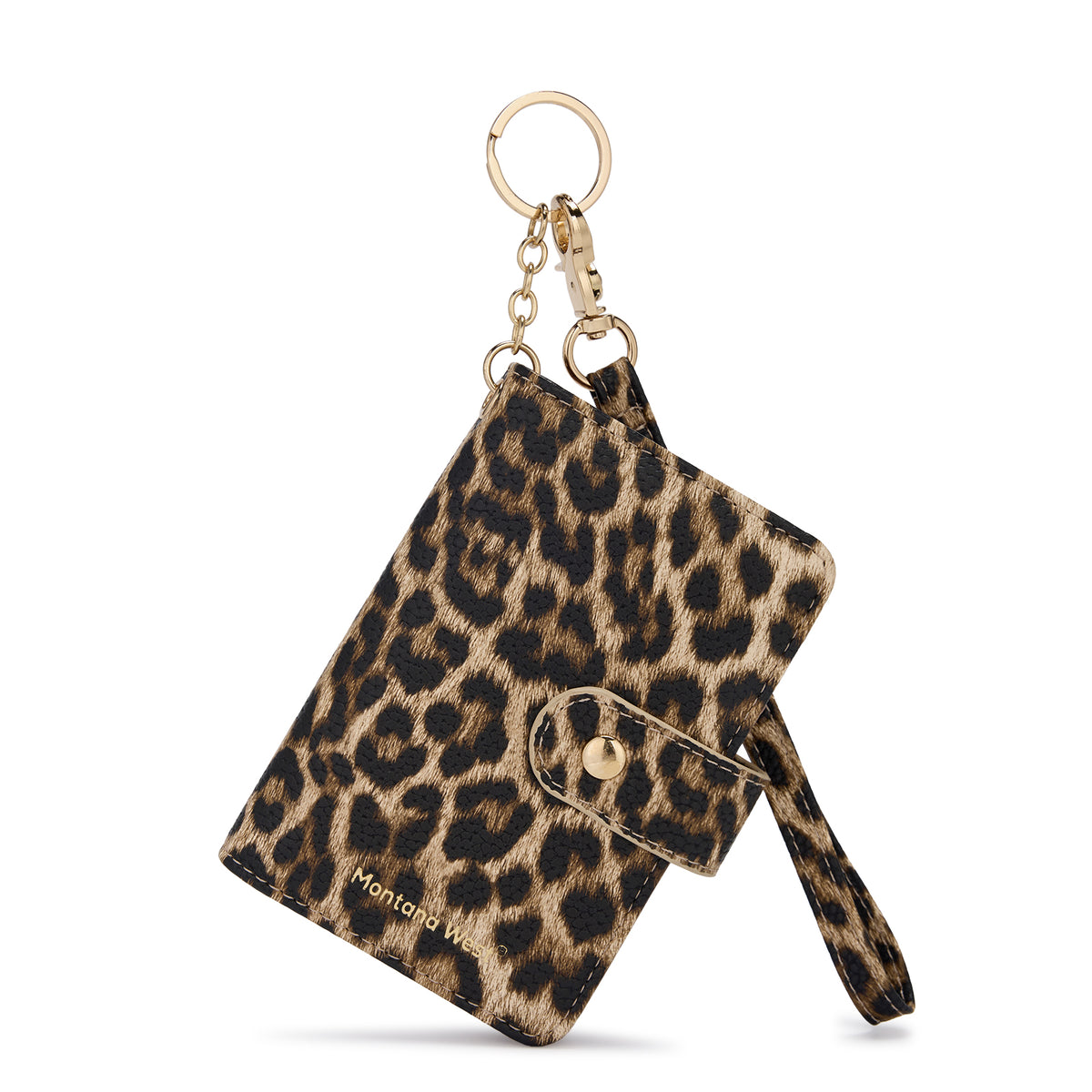 Montana West Wallet for Women Leopard Print RFID Blocking Wristlet Mini Thin Credit Card Purse