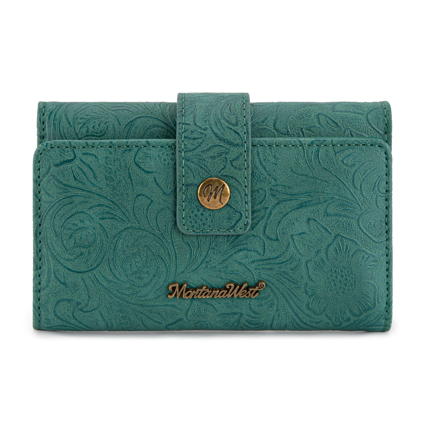 Montana West Women's Wallets RFID Embossed Floral Trifold Wallet