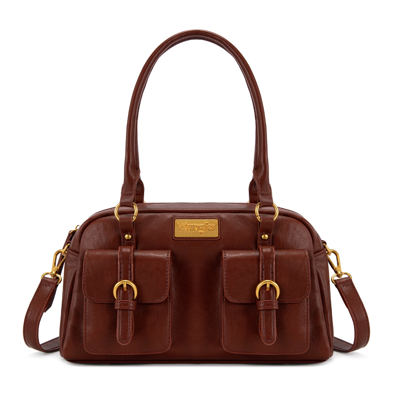 Wrangler Women Dome Top?Handle Purse Medium Shoulder Handbag with Detachable Crossbody Strap